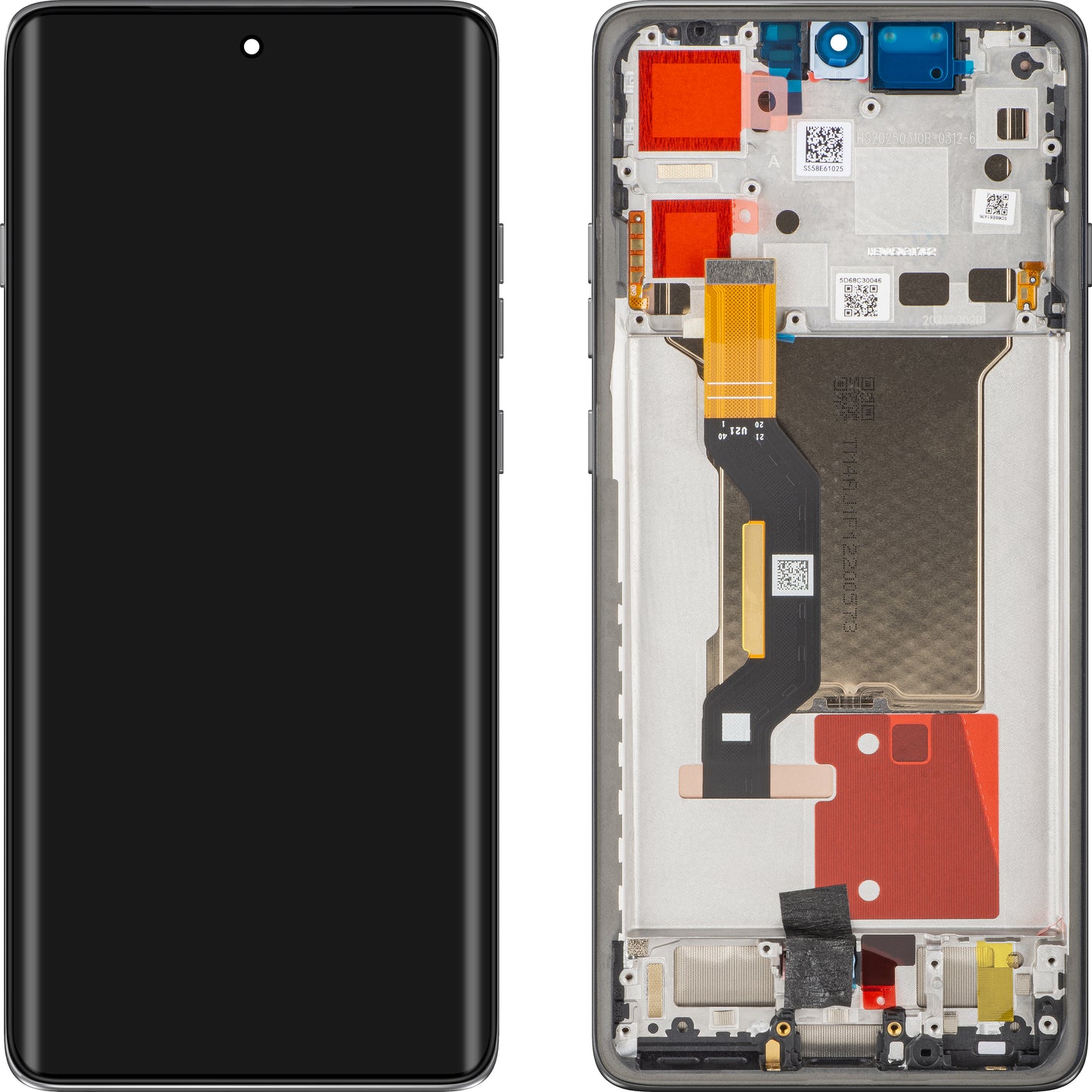 Écran tactile Motorola Edge 60 Pro avec cadre, Gris (Pantone Shadow), Pack de service 5D68C30253