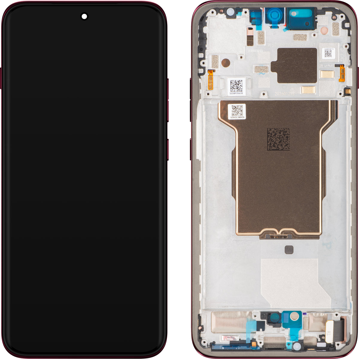 Display mit Touchscreen Motorola Edge 70 Pro+ / Edge 70 Pro, mit Rahmen, Weinrot (Pantone Zinfandel), Service Pack 5D68C32418