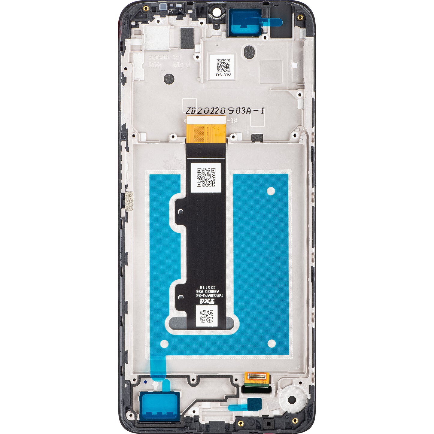 Touchscreen scherm Motorola Moto E22i / E22, met frame, zwart, Service Pack 5D68C21594