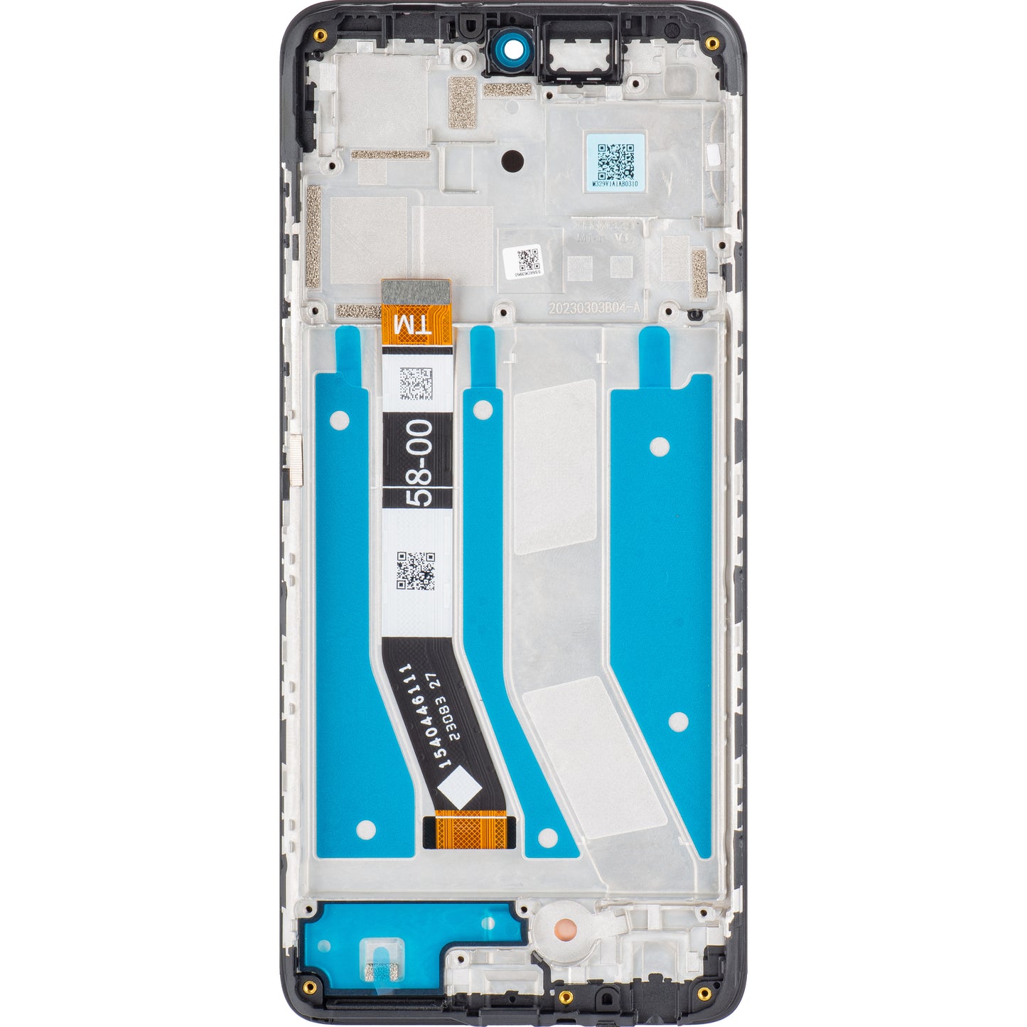 Motorola Moto G73 touchscreen scherm met frame, zwart, Service Pack 5D68C22272