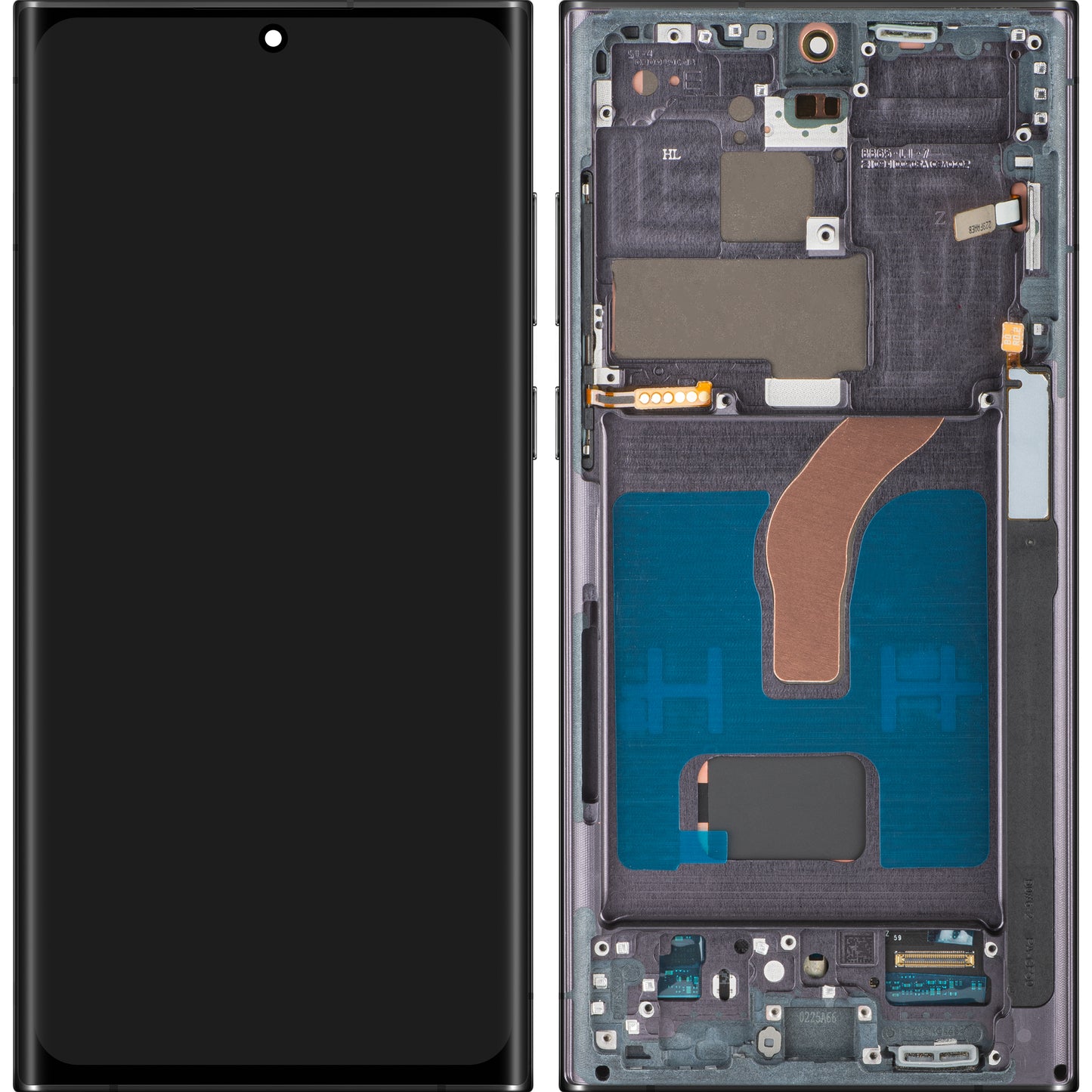 MP Touchscreen Display compatibel met Samsung Galaxy S22 Ultra 5G S908, met Frame, OLED-versie, Zwart, Swap