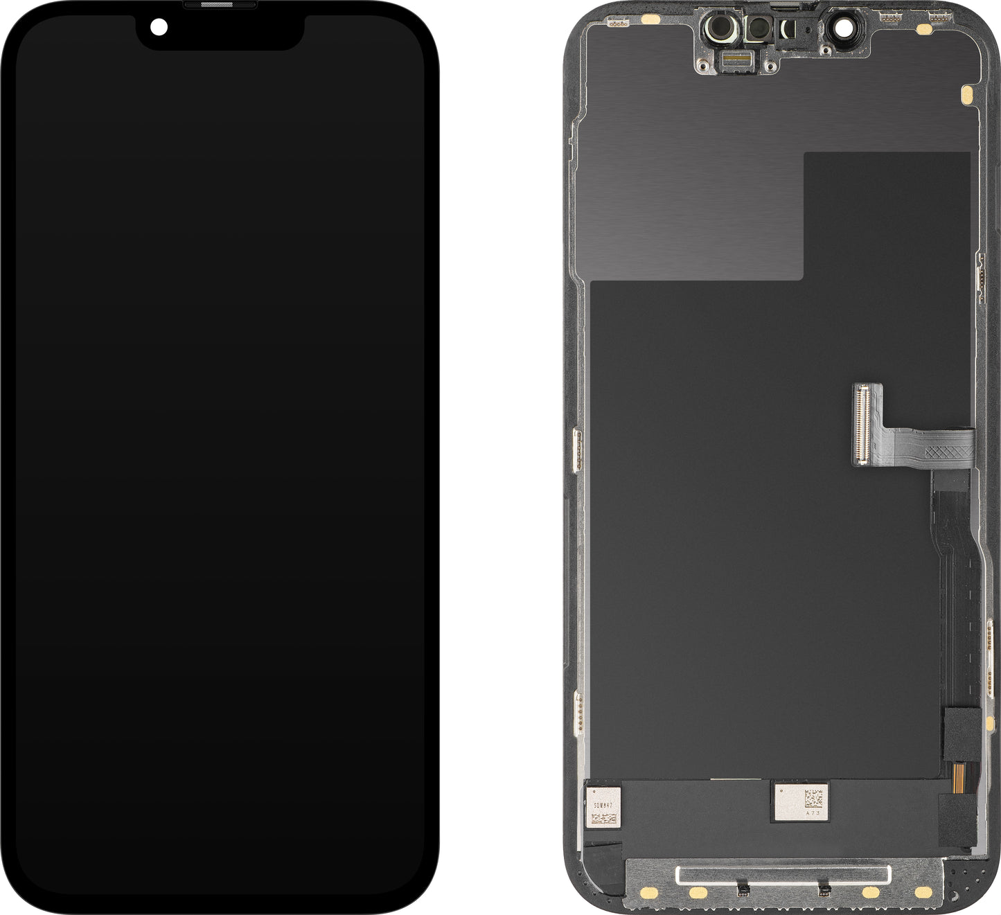 Display met Touchscreen MP compatibel met Apple iPhone 13 Pro, met Frame, OLED FHD Diagnostic Versie, Zwart