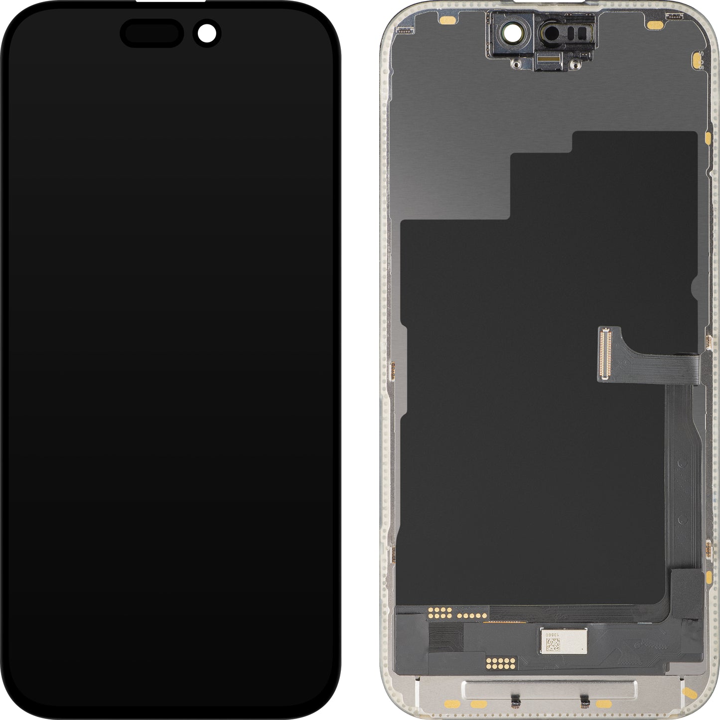 Display met Touchscreen MP compatibel met Apple iPhone 15 Pro, met Frame, OLED FHD Diagnostische Versie, Zwart