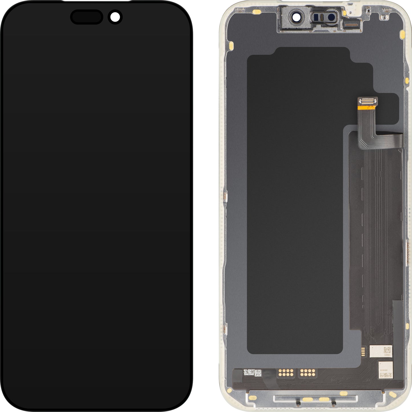 MP Touchscreen-Display kompatibel mit Apple iPhone 17 Pro Max, mit Rahmen, Soft-Version OLED FHD 120Hz IC beweglich, Schwarz