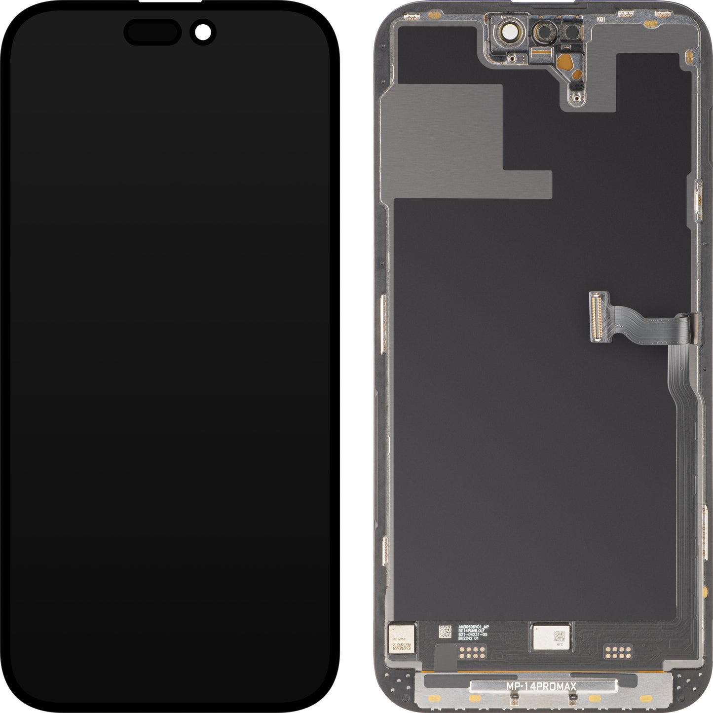 MP Touchscreen Display compatible with Apple iPhone 14 Pro Max, with Frame, Premium Soft OLED FHD 120Hz Diagnostic Version, Black