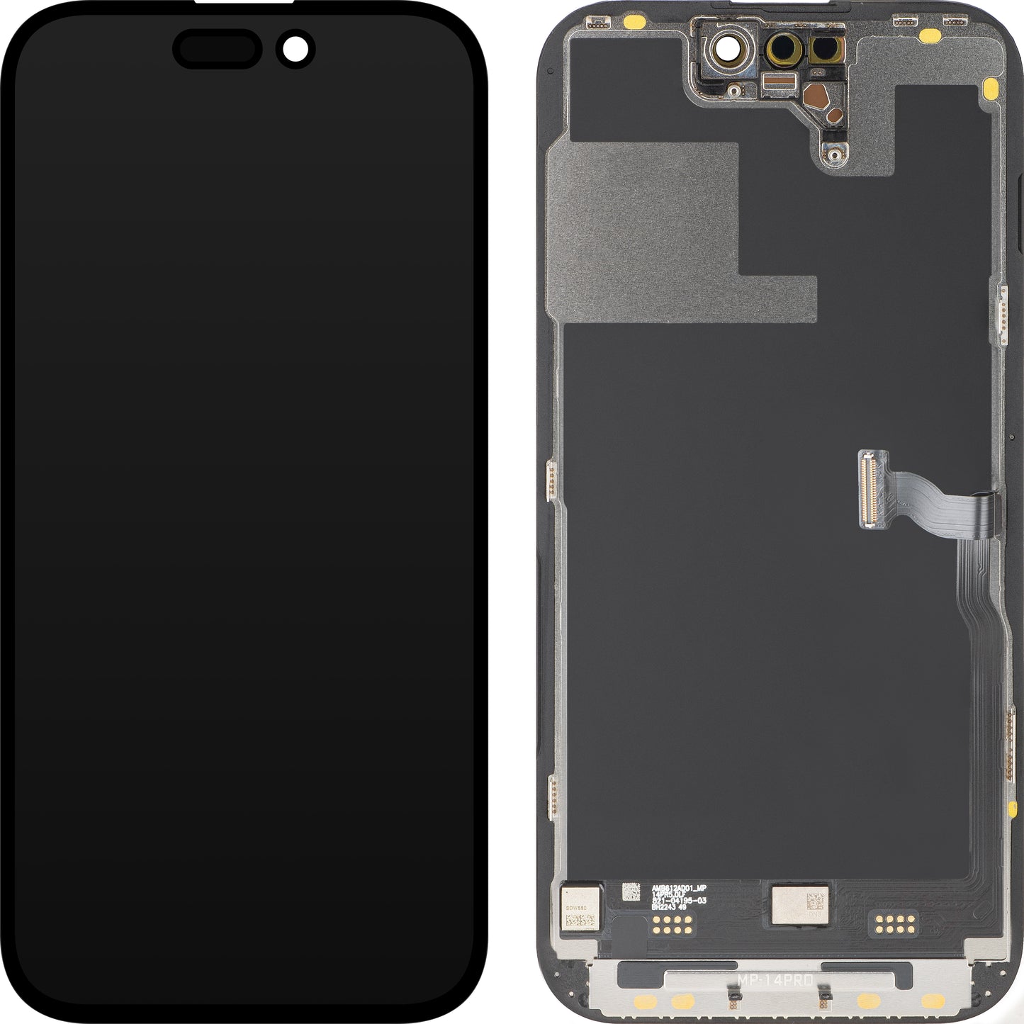 MP Touchscreen-Display kompatibel mit Apple iPhone 14 Pro, mit Rahmen, Premium Soft OLED FHD 120Hz Diagnostic Version, Schwarz