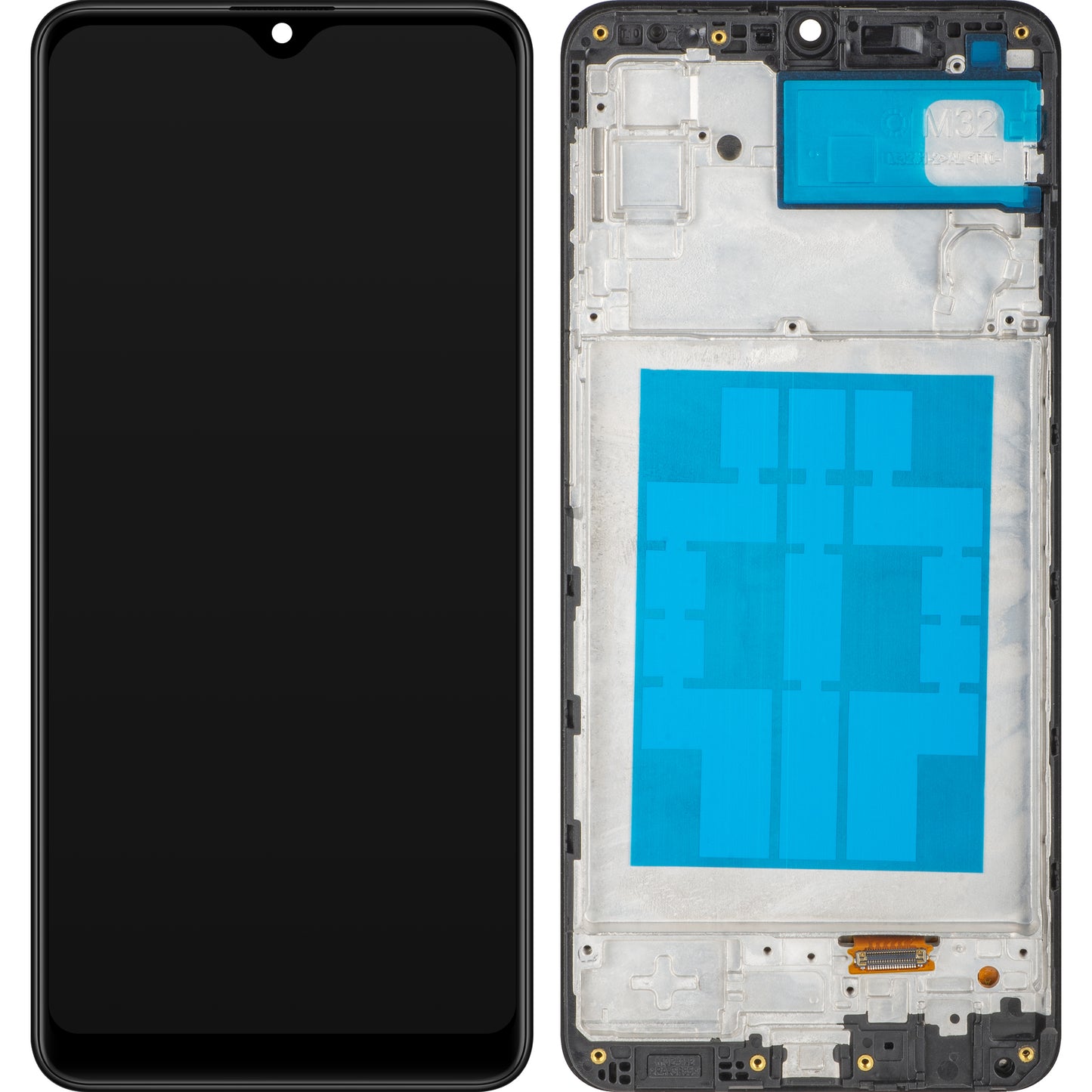 MP Touchscreen-Display kompatibel mit Samsung Galaxy M32 M325, mit Rahmen, Schwarz