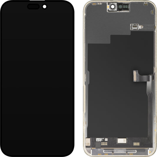 MP Touchscreen Display compatibel met Apple iPhone 15 Pro Max, met Frame, Premium Soft OLED FHD 120Hz Diagnostische Versie, Zwart, Herverpakt