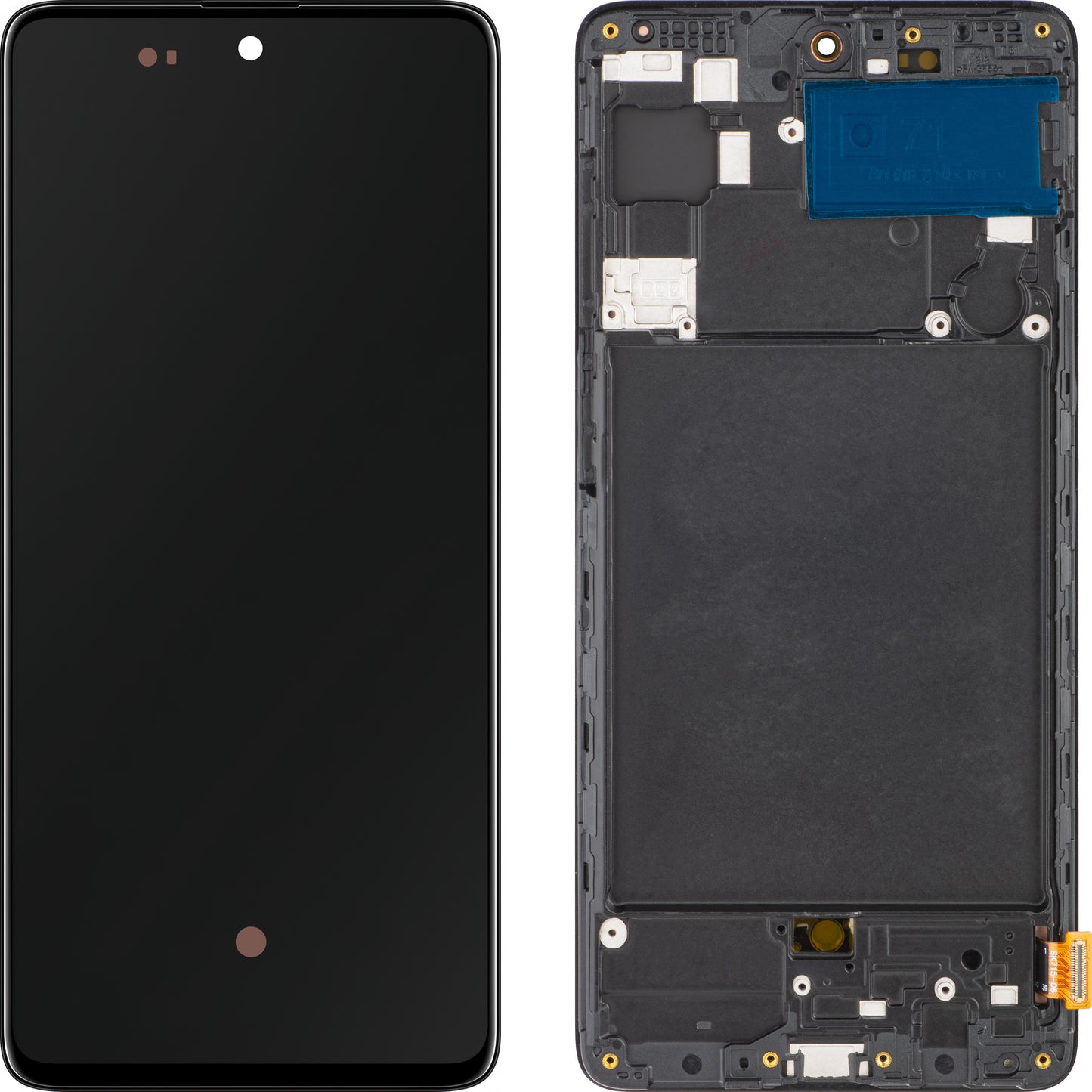 MP Touchscreen Display kompatibel zu Samsung Galaxy A71 A715, mit Rahmen, OLED Version, Schwarz