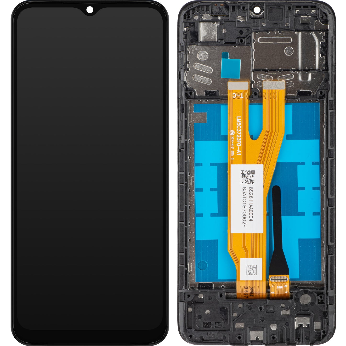 MP touchscreen scherm compatibel met Samsung Galaxy A03 Core A032, met frame, zwart