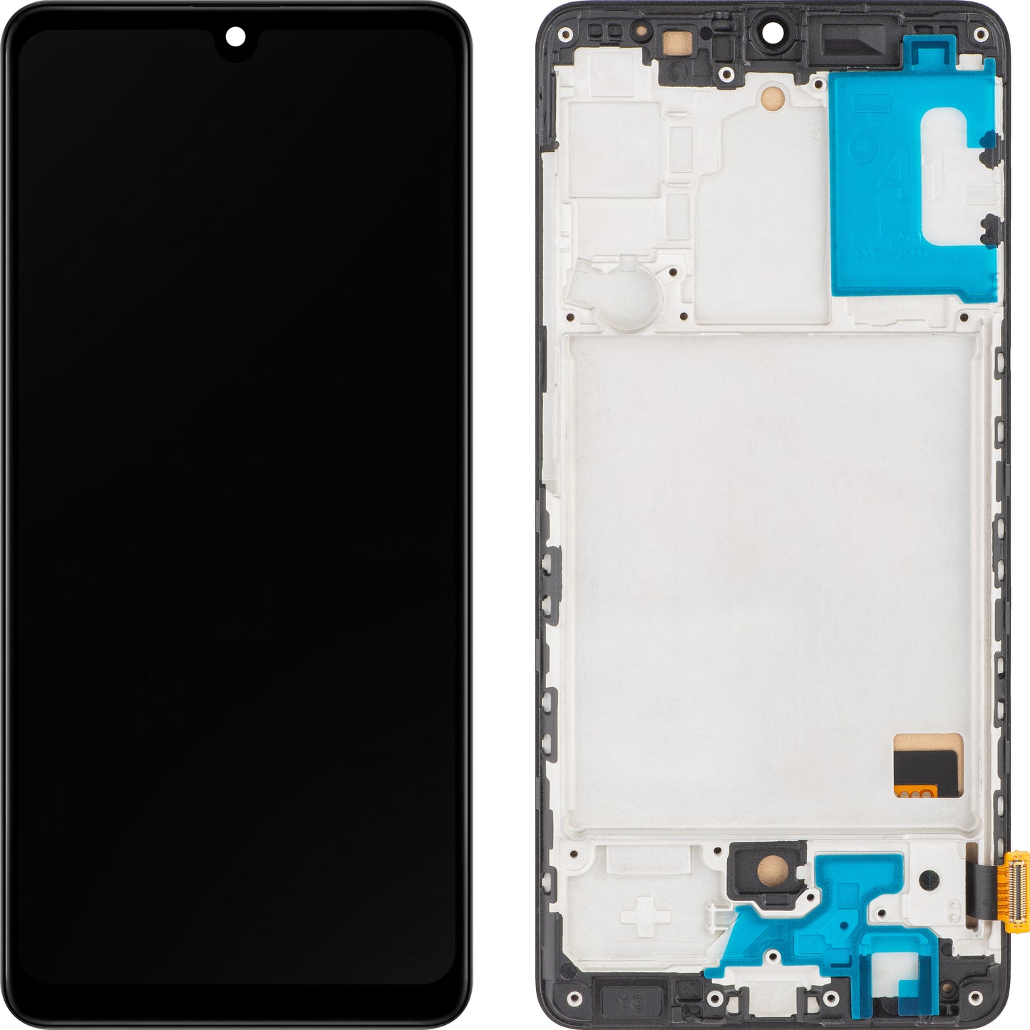 MP touchscreen scherm compatibel met Samsung Galaxy A41 A415, met frame, zwart