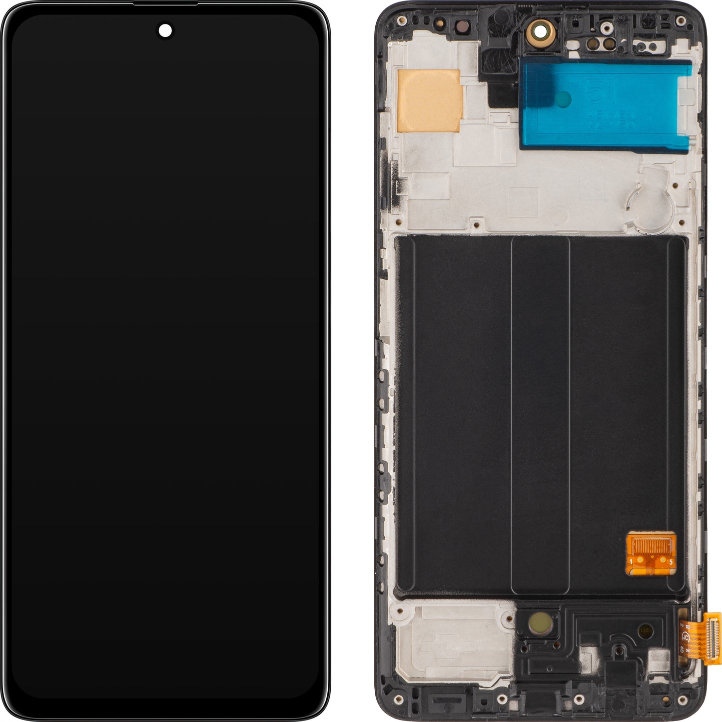 MP Écran tactile compatible avec Samsung Galaxy A51 A515, avec cadre, version OLED, noir