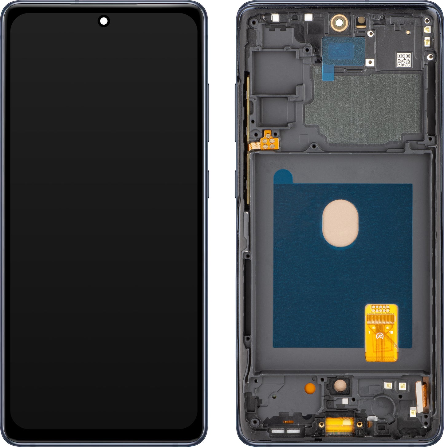 MP touchscreen scherm compatibel met Samsung Galaxy S20 FE G780, met frame, OLED versie, marineblauw