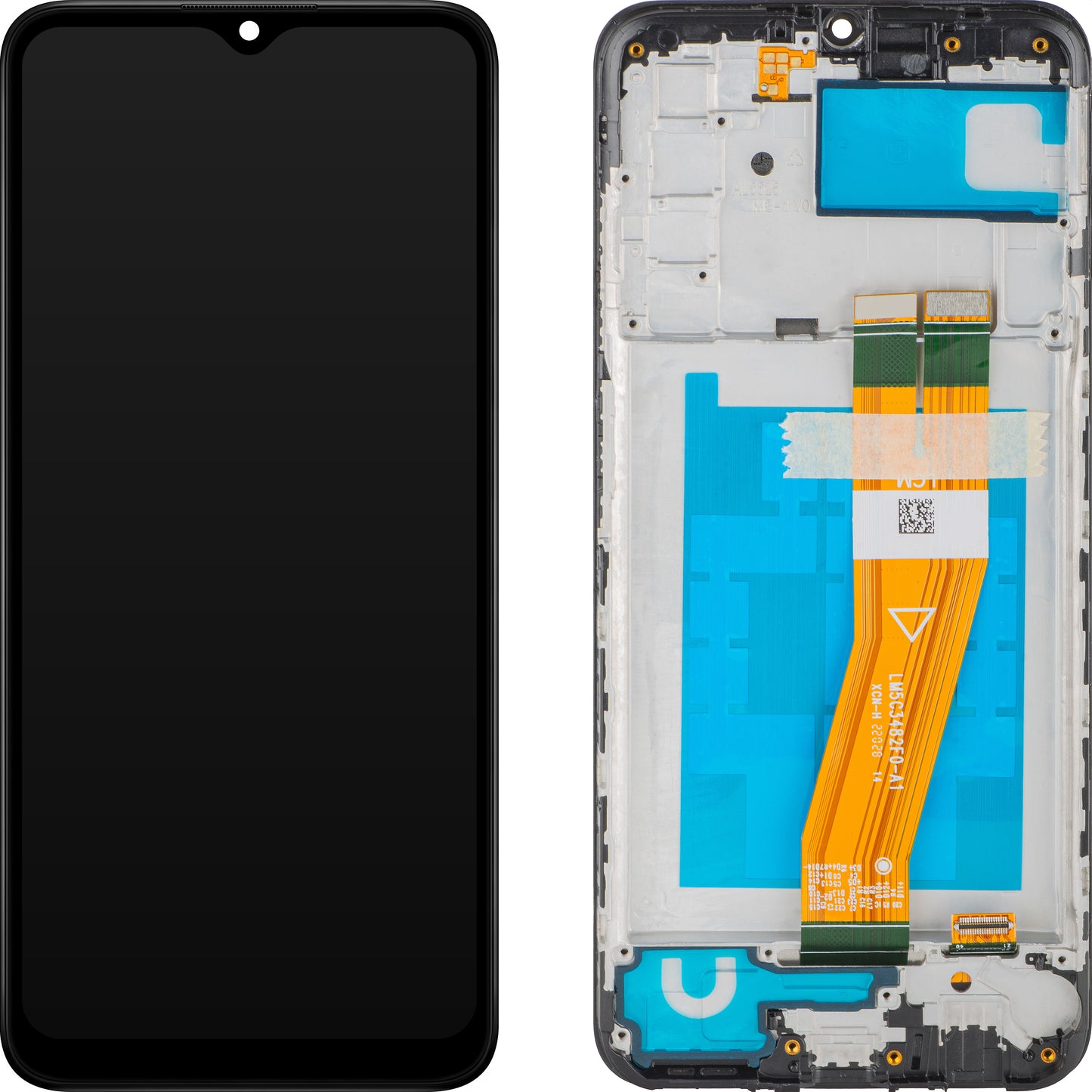 MP Touchscreen Display compatibel met Samsung Galaxy A03s A037, met Frame, Versie F, Zwart, Swap