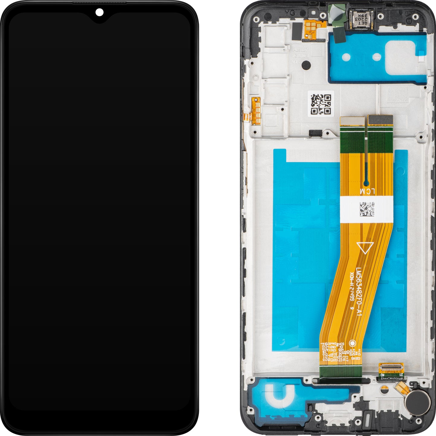 Touchscreen MP Display mit Touchscreen kompatibel zu Samsung Galaxy A03s A037, mit Rahmen, F Version, Schwarz