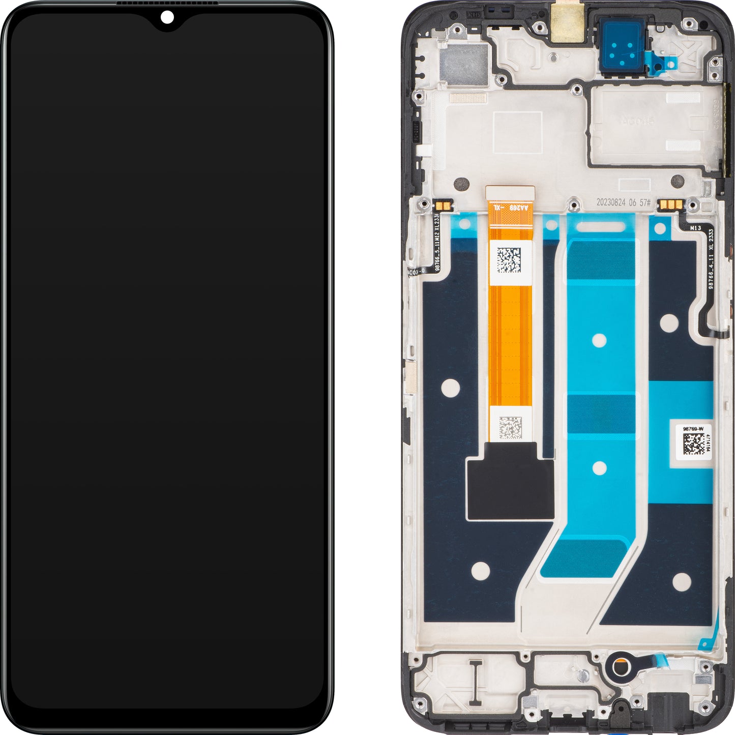 Touchscreen Display Oppo A78 5G, mit Rahmen, Schwarz, Service Pack 4130428