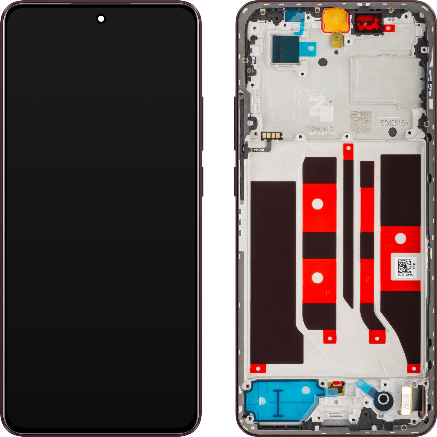 Beeldscherm met aanraakscherm Oppo F25 Pro / Reno11 F, met frame, Cherry, Service Pack 621029000177