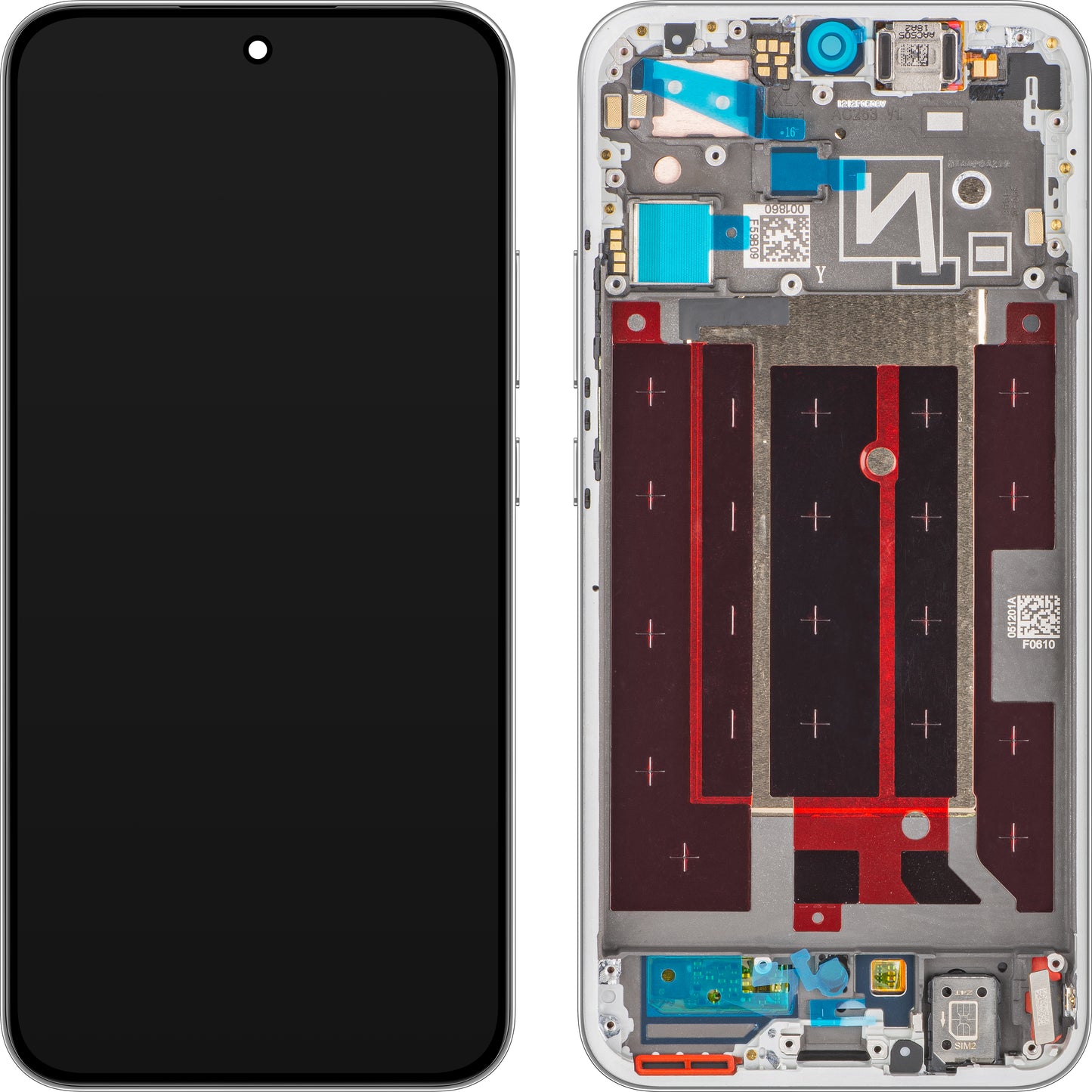 Écran avec écran tactile Oppo Reno14, avec cadre, Blanc (Brilliant White), Pack de service 621029000603