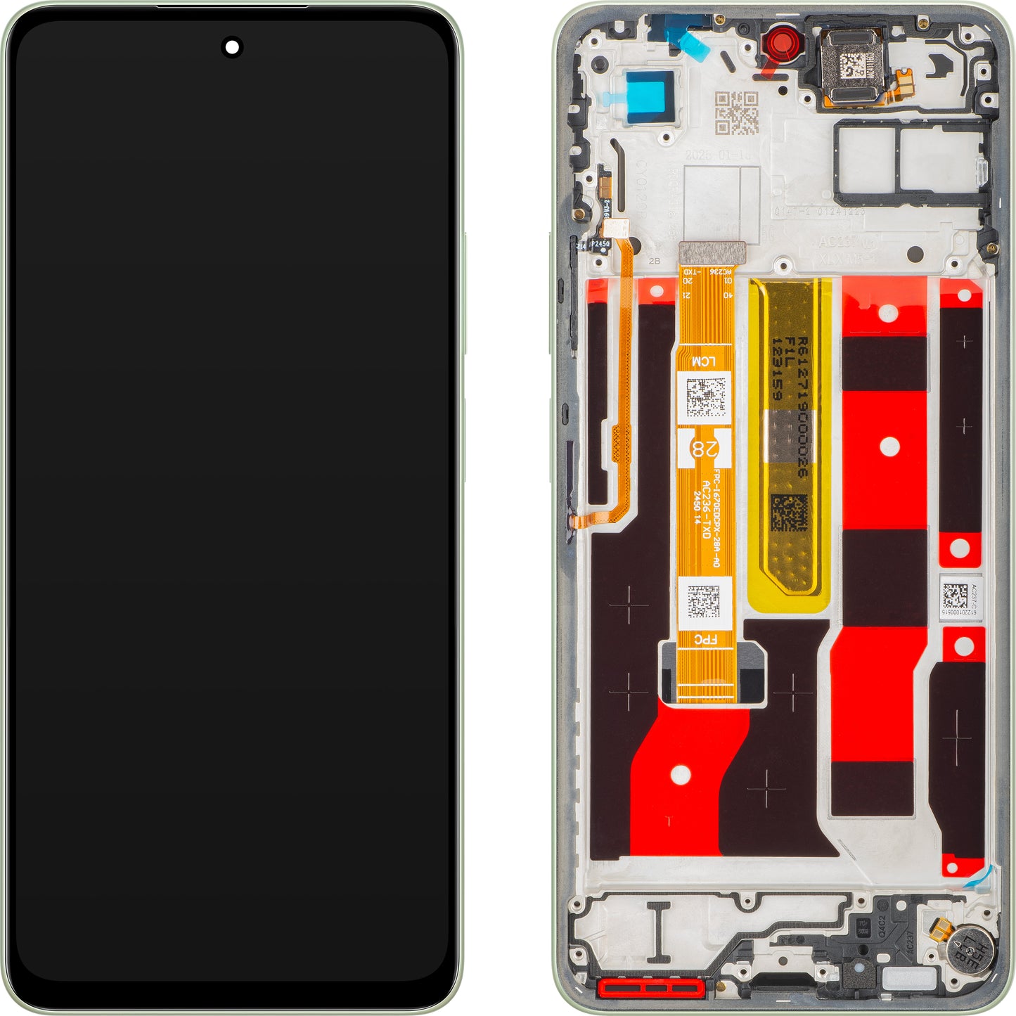 Display met Touchscreen Oppo A5 Energy / A5 Pro, met Frame, Groen (Olive Green), Service Pack 621029000494