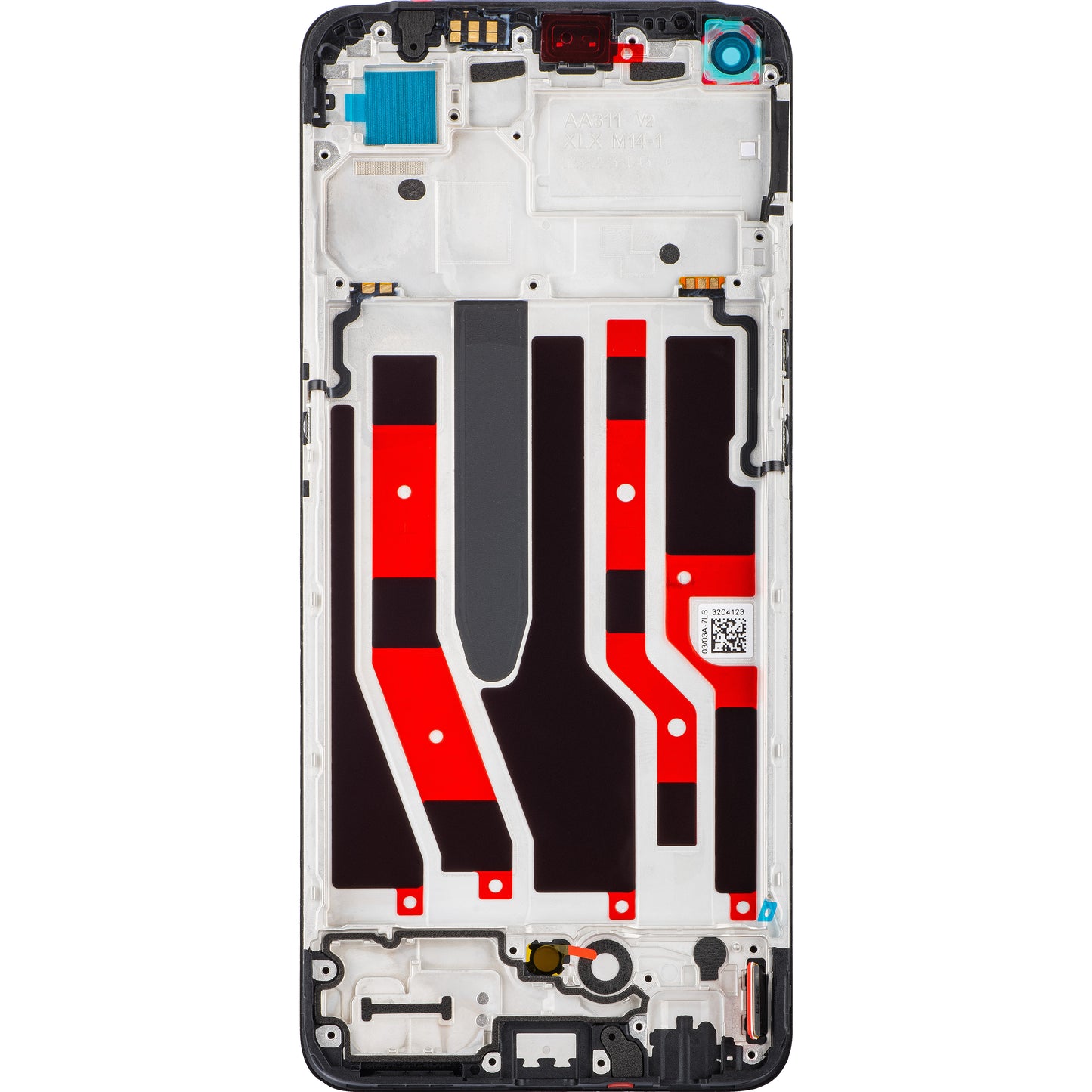 Beeldscherm met aanraakscherm Oppo Reno8 4G / Reno7 / F21 Pro, met frame, zwart, Service Pack 4130179