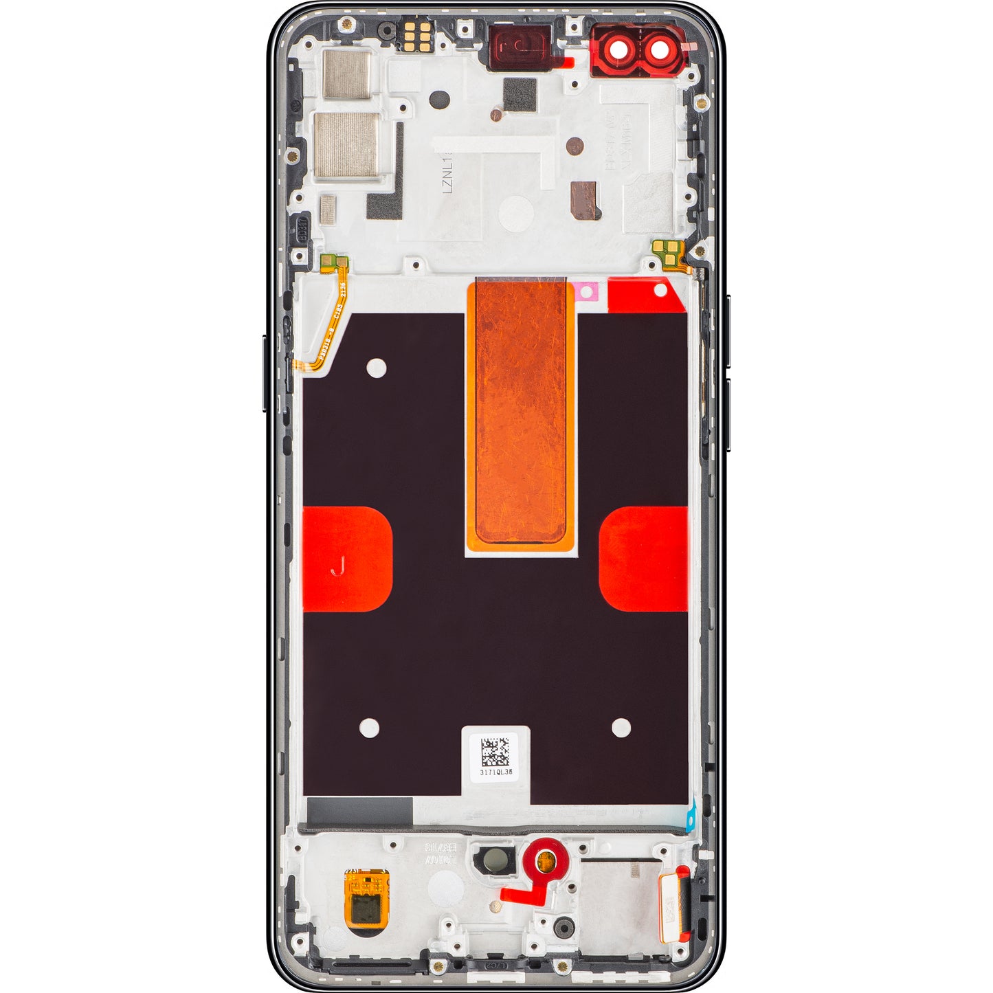 Touchscreen scherm Oppo Reno4 5G, met frame, Space Black, Service Pack 4904705