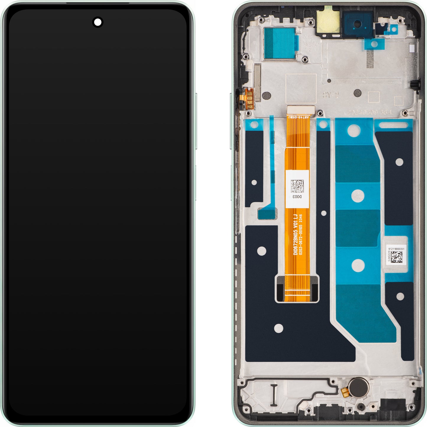Touchscreen Display Realme C67 4G, mit Rahmen, Grün (Sunny Oasis), Service Pack 621029000121