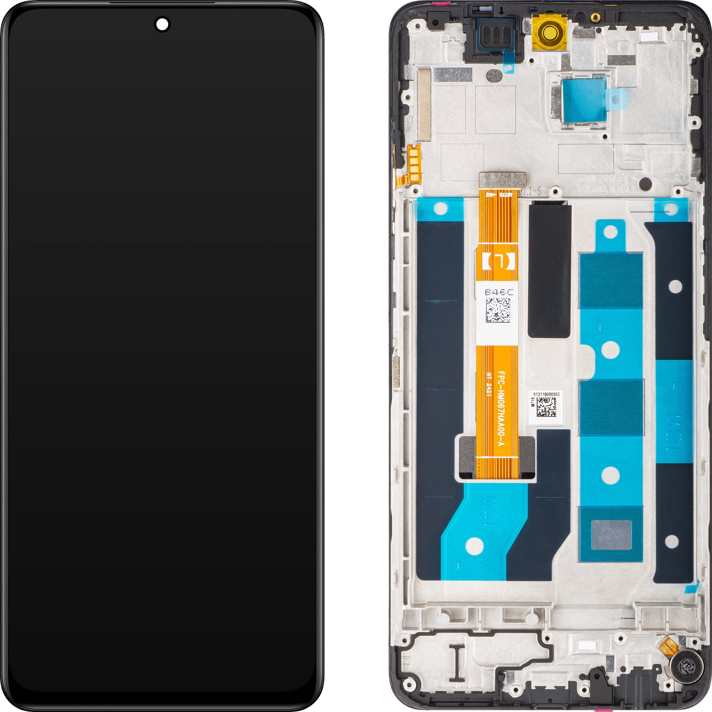 Touchscreen Display Realme 12x, mit Rahmen, leuchtend schwarz, Service Pack 621029000186
