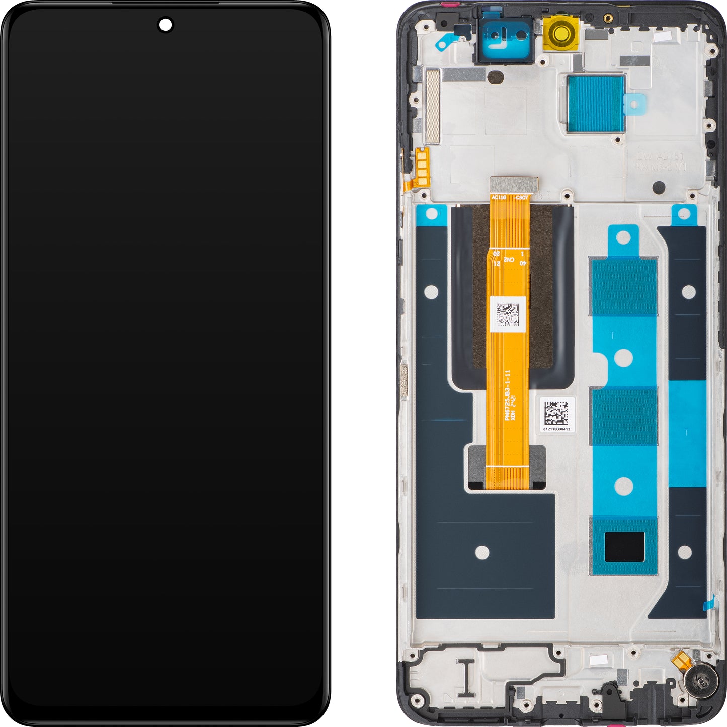 Display met Touchscreen Realme 12, met Frame, Zwart, Servicepakket