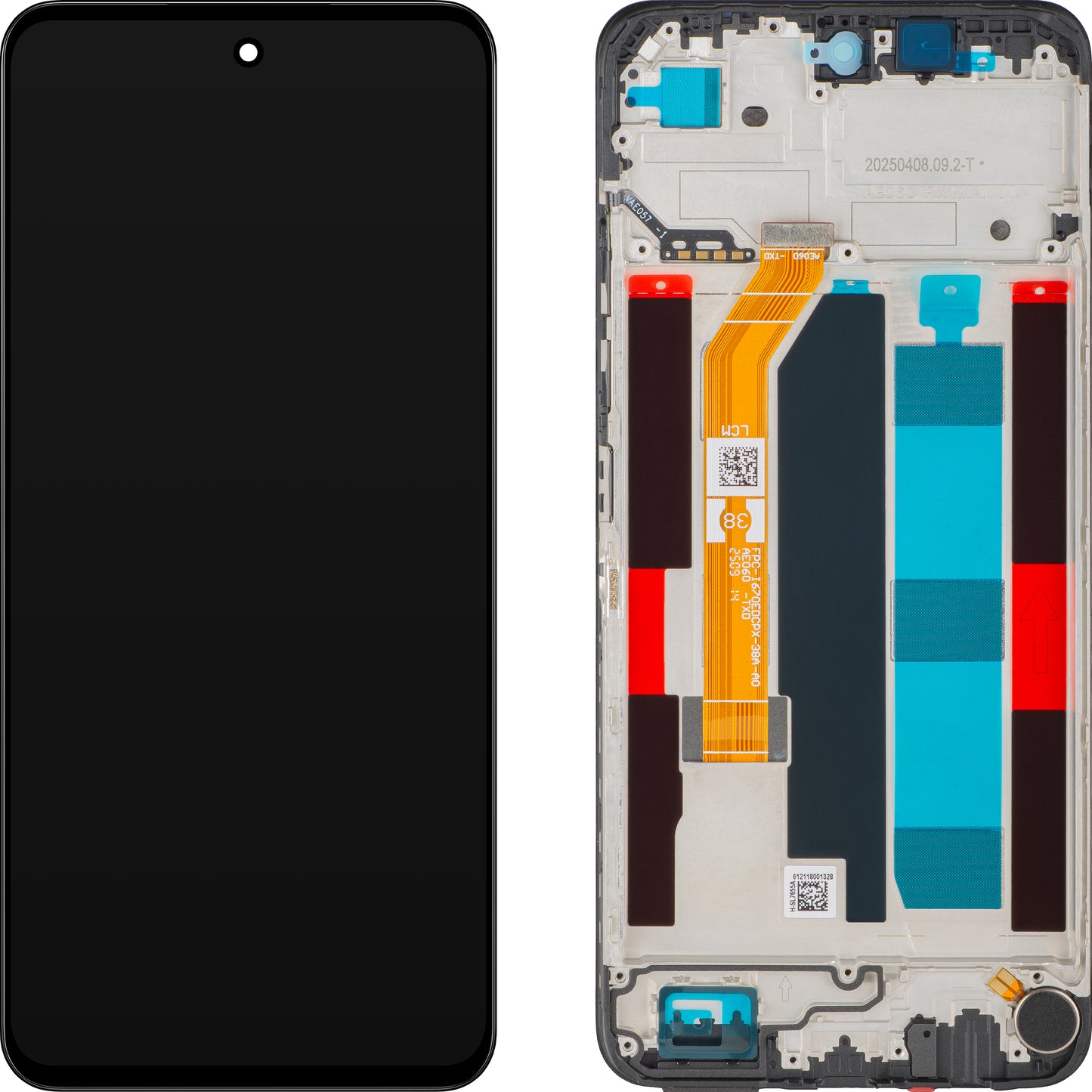 Display met Touchscreen Realme C71, met Frame, Zwart, Service Pack 621029000577