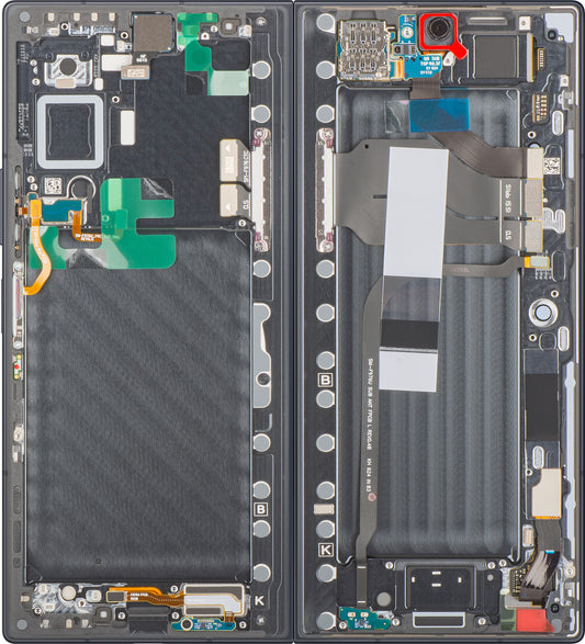 Écran avec écran tactile Samsung Galaxy Z Fold8 Ultra F976, avec cadre, sous inner, noir (graphite), pack de service GH82-39805A