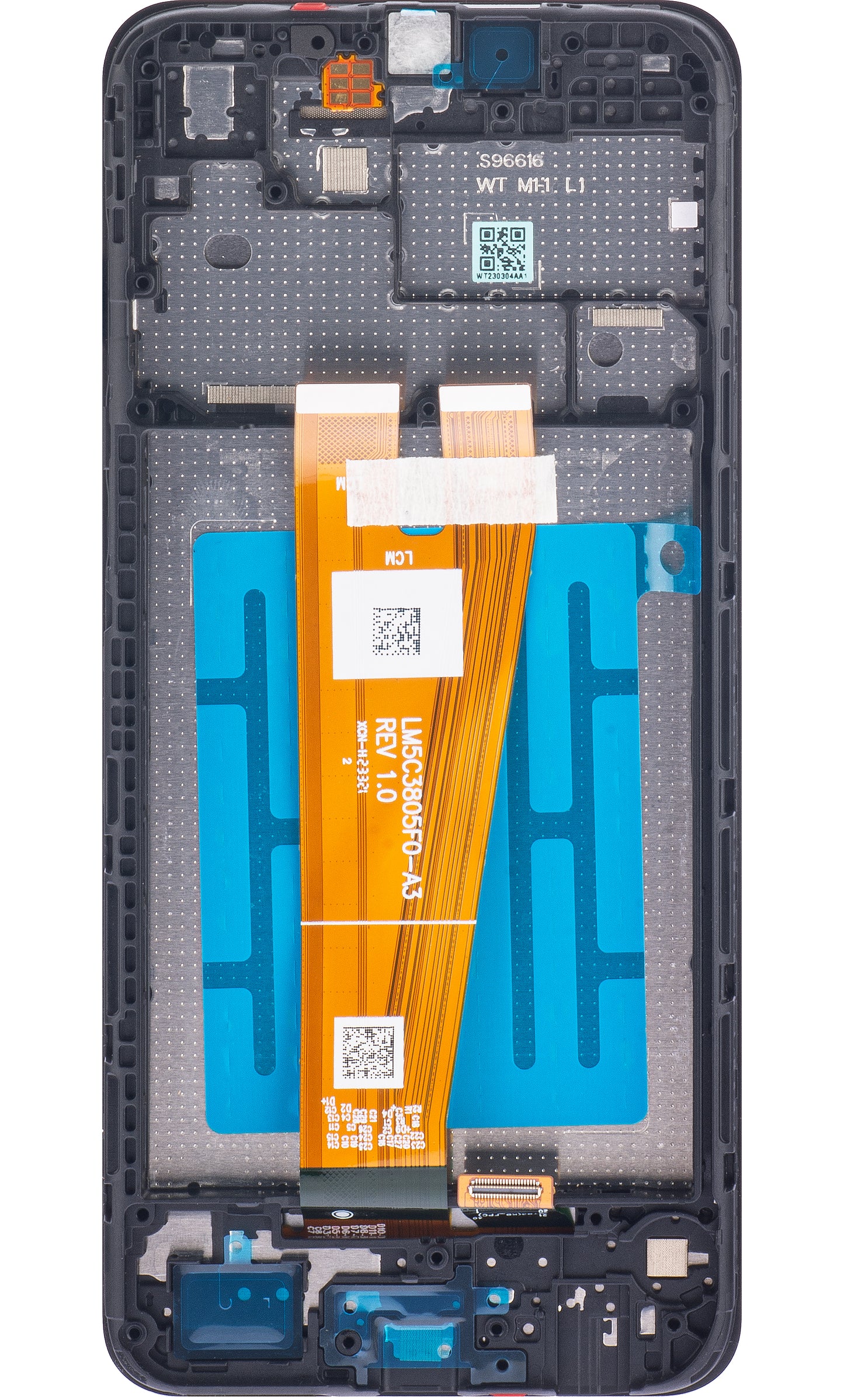 Touchscreen scherm Samsung Galaxy A04 A045, met frame, zwart, Service Pack GH81-22731A