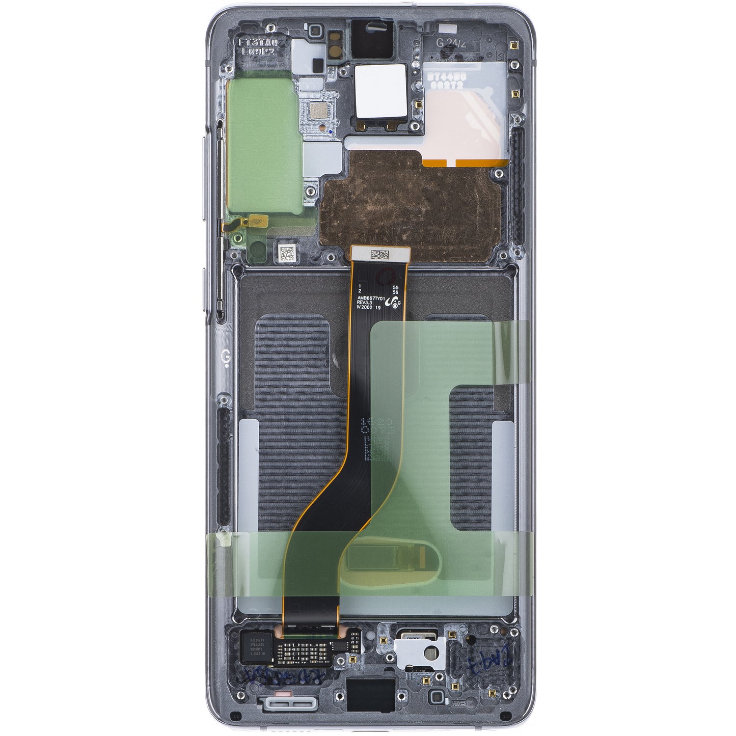 Touchscreen scherm Samsung Galaxy S20+ 5G G986 / S20+ G985, met frame, grijs (Cosmic Grey), Service Pack GH82-31441E