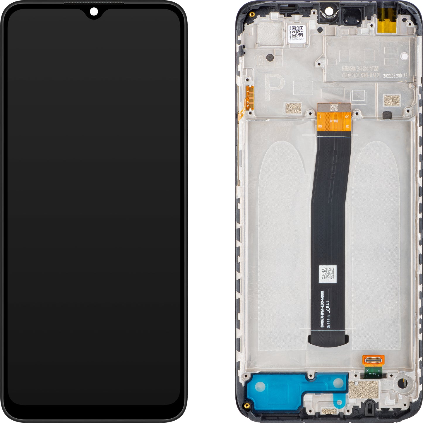 Display / Touchscreen für Xiaomi Poco C40 | mit Rahmen | Schwarz (Power Black) | Service Pack