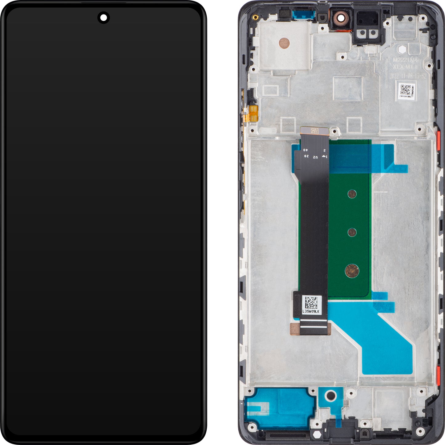 Écran tactile Xiaomi Redmi Note 12 Pro+, avec cadre, Noir (Obsidian Black), Service Pack 560001M16U00