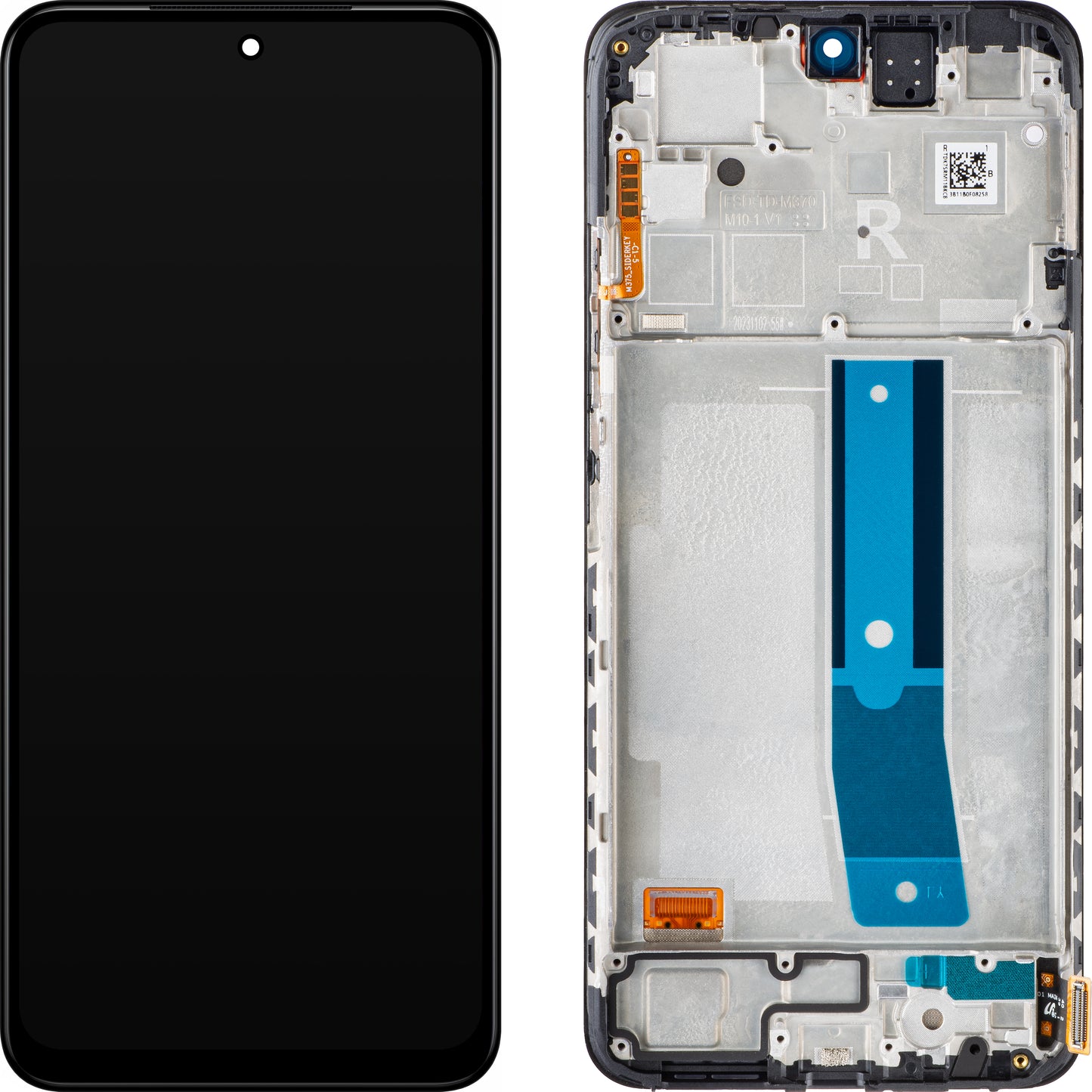 Xiaomi Redmi Note 12S Touchscreen Display, mit Rahmen, Schwarz (Black Onyx), Service Pack 560001K7SR00