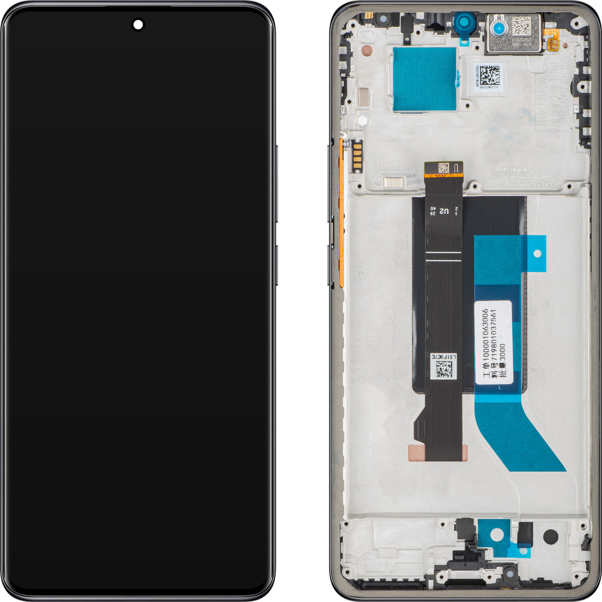 Display met touchscreen Xiaomi Redmi Note 14 Pro 5G, met frame, zwart (Midnight Black), Swap 56002300O1600