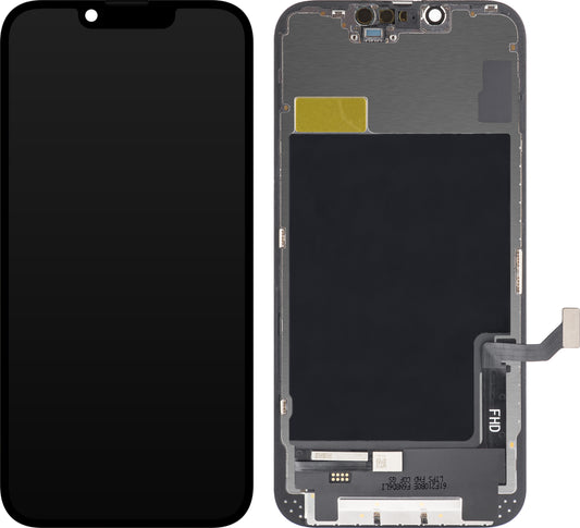 ZY Touchscreen Display für Apple iPhone 14, mit Rahmen, LCD In-Cell IC beweglich, Schwarz