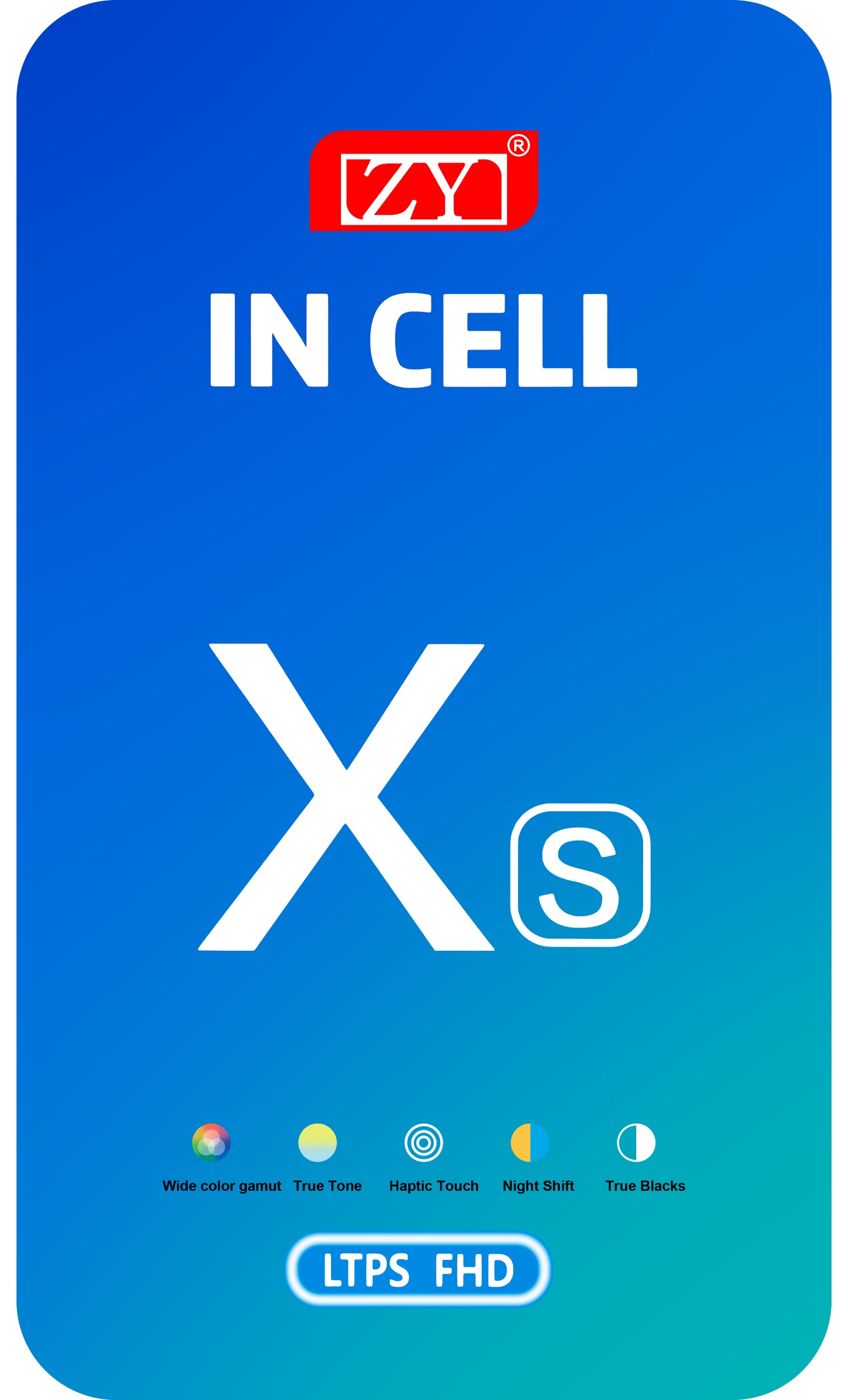 ZY Touchscreen Display voor Apple iPhone XS, met frame, In-Cell LCD-versie, zwart