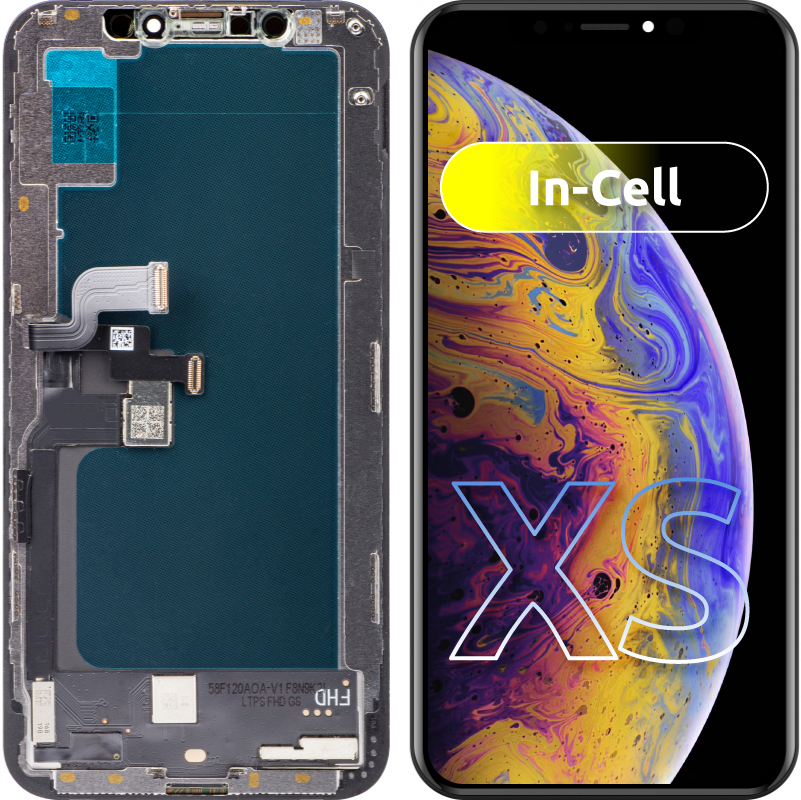 Écran tactile ZY pour Apple iPhone XS, avec cadre, version LCD intégrée, noir
