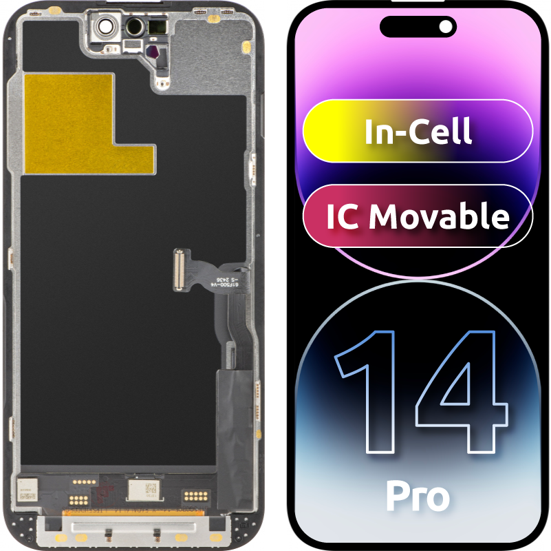 ZY Touchscreen Display voor Apple iPhone 14 Pro, met Frame, LCD In-Cell IC Verplaatsbare Versie, Zwart