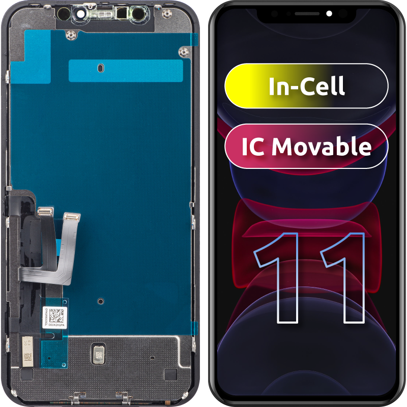 ZY Écran tactile pour Apple iPhone 11, avec cadre, LCD In-Cell IC mobile, noir