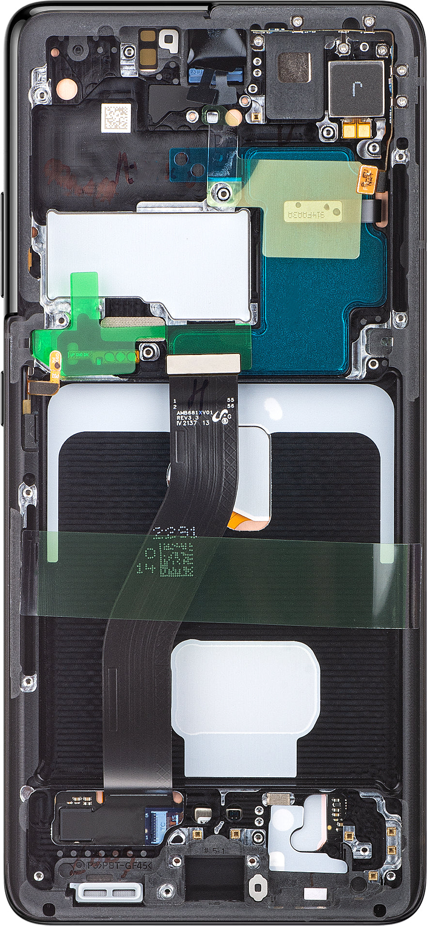 Touchscreen Display Samsung Galaxy S21 Ultra 5G G998, mit Rahmen, Schwarz, Service Pack GH82-26035A