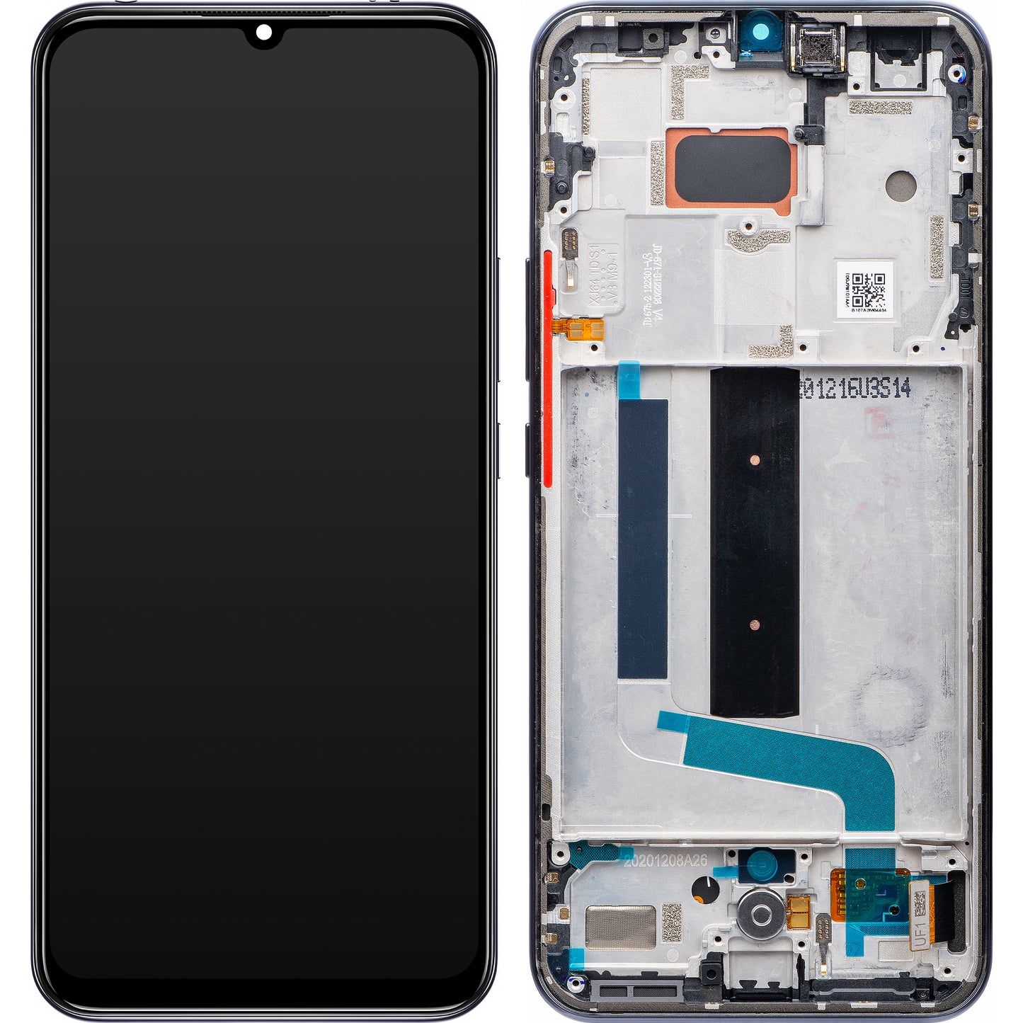 Display met Touchscreen Xiaomi Mi 10 Lite 5G, met Frame, Grijs, Service Pack 56000400J900