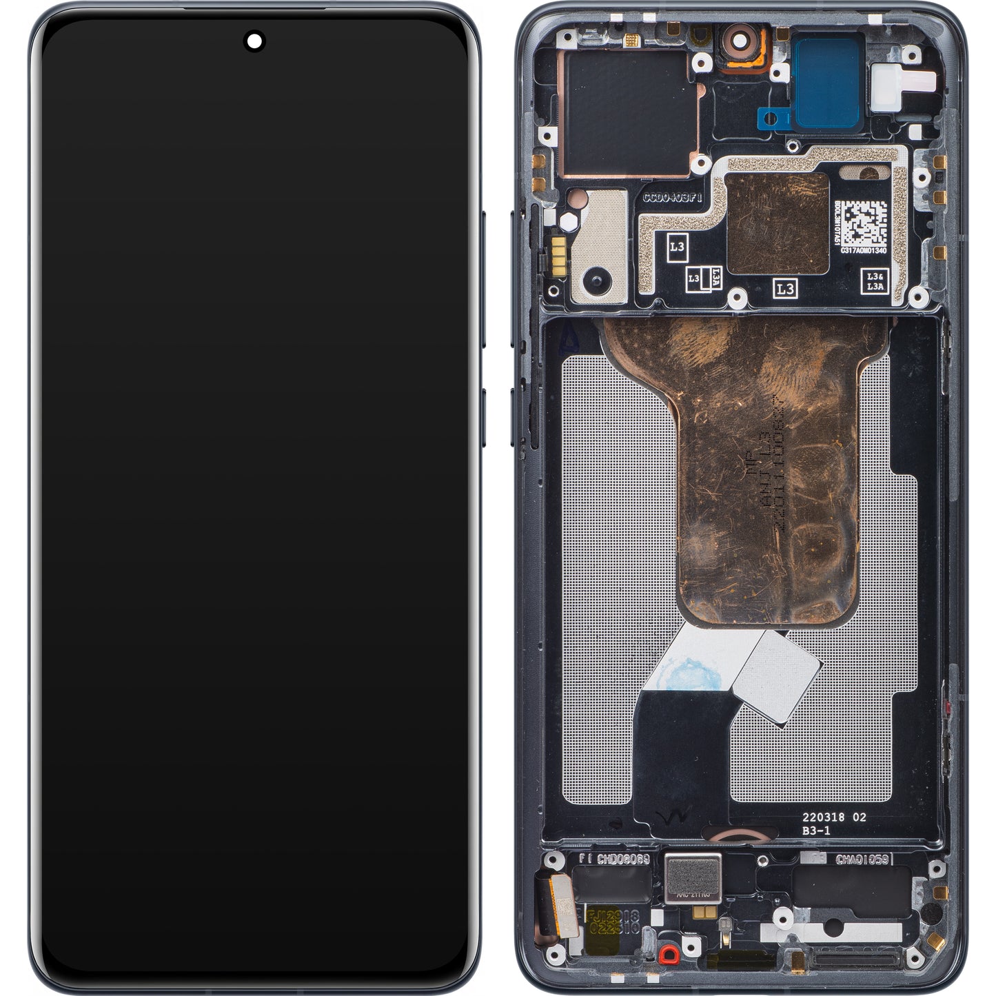 Display met Touchscreen Xiaomi 12S / 12X / 12, met Frame, Grijs, Service Pack 5600030L3A00