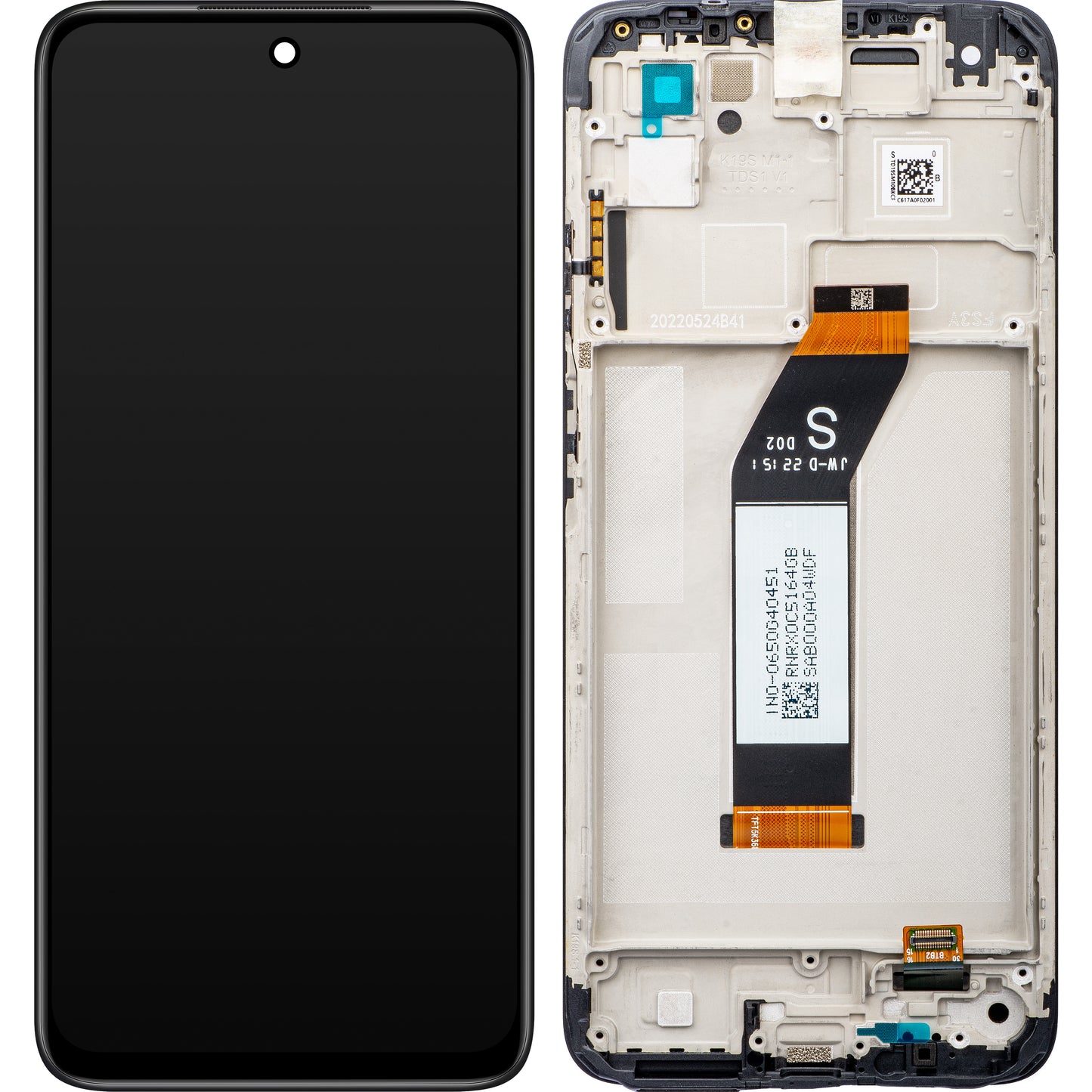 Xiaomi Redmi 10 2022 Touchscreen scherm, met frame, grijs (Carbon Gray), Service Pack 560001K19S00