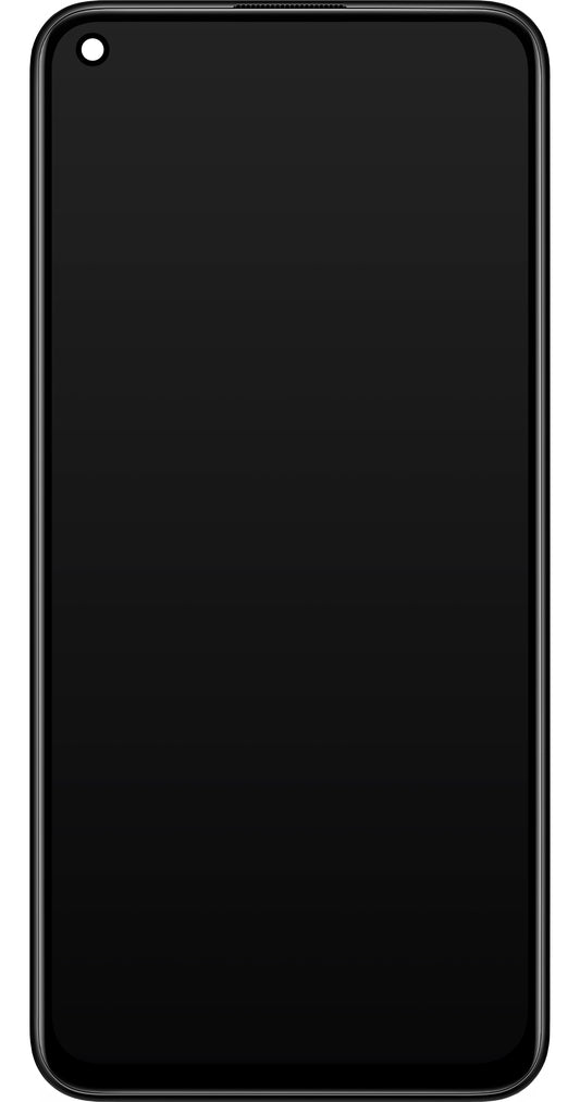 Touchscreen scherm Xiaomi Redmi Note 9 5G / Redmi Note 9T 5G, met frame, zwart, Service Pack 5600030J2200