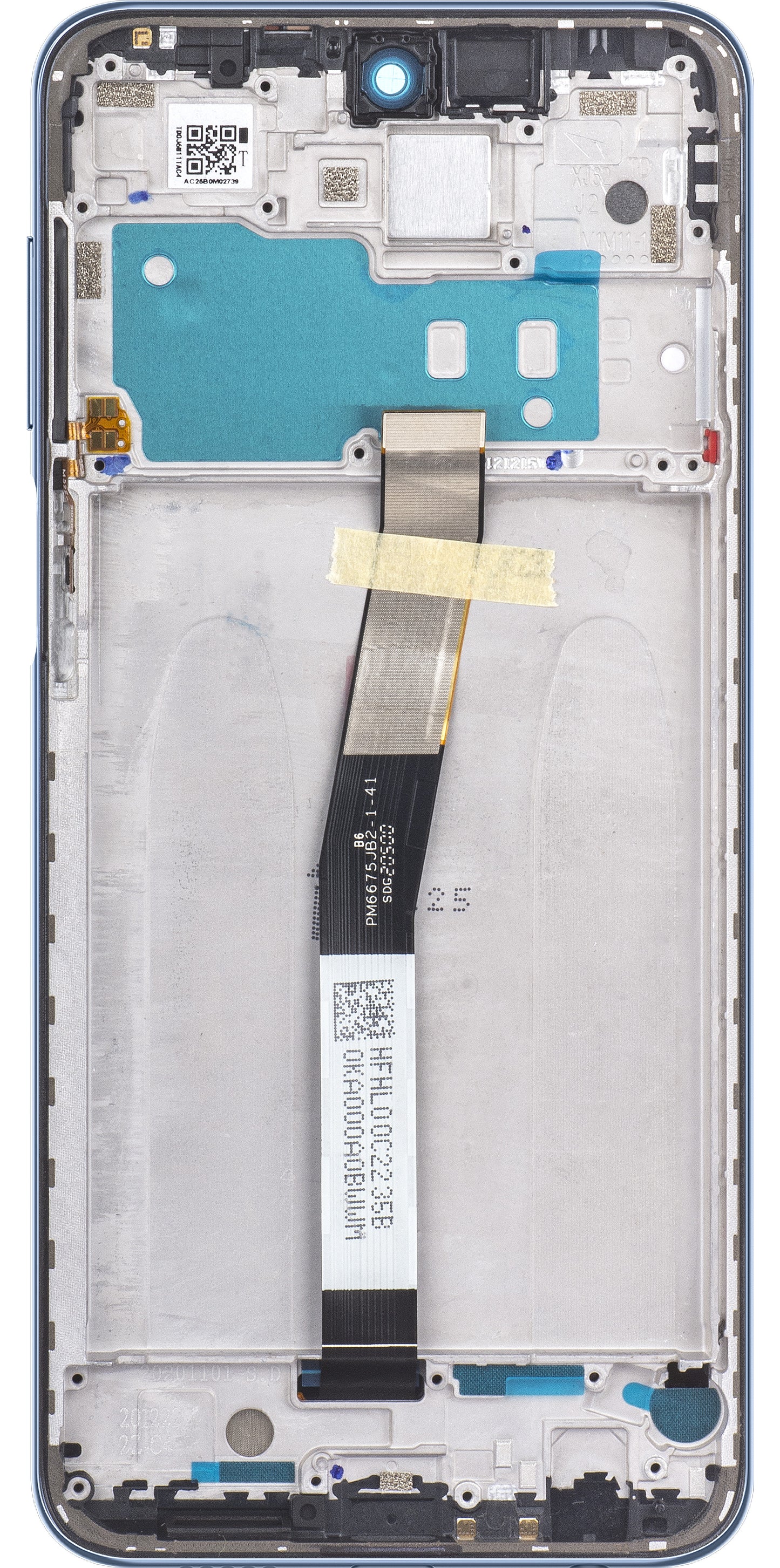 Xiaomi Redmi Note 9S / Note 9 Pro Touchscreen Display mit Rahmen, Grau (Interstellar Grau), Service Pack 560004J6A100