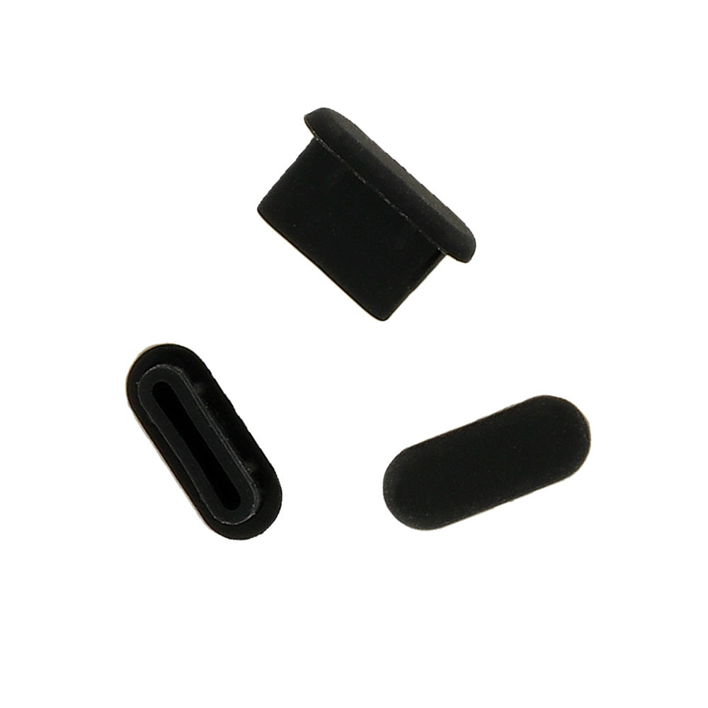 Bouchon Anti-Poussière Port Téléphone OEM, USB-C, Lot de 10 pièces, Noir