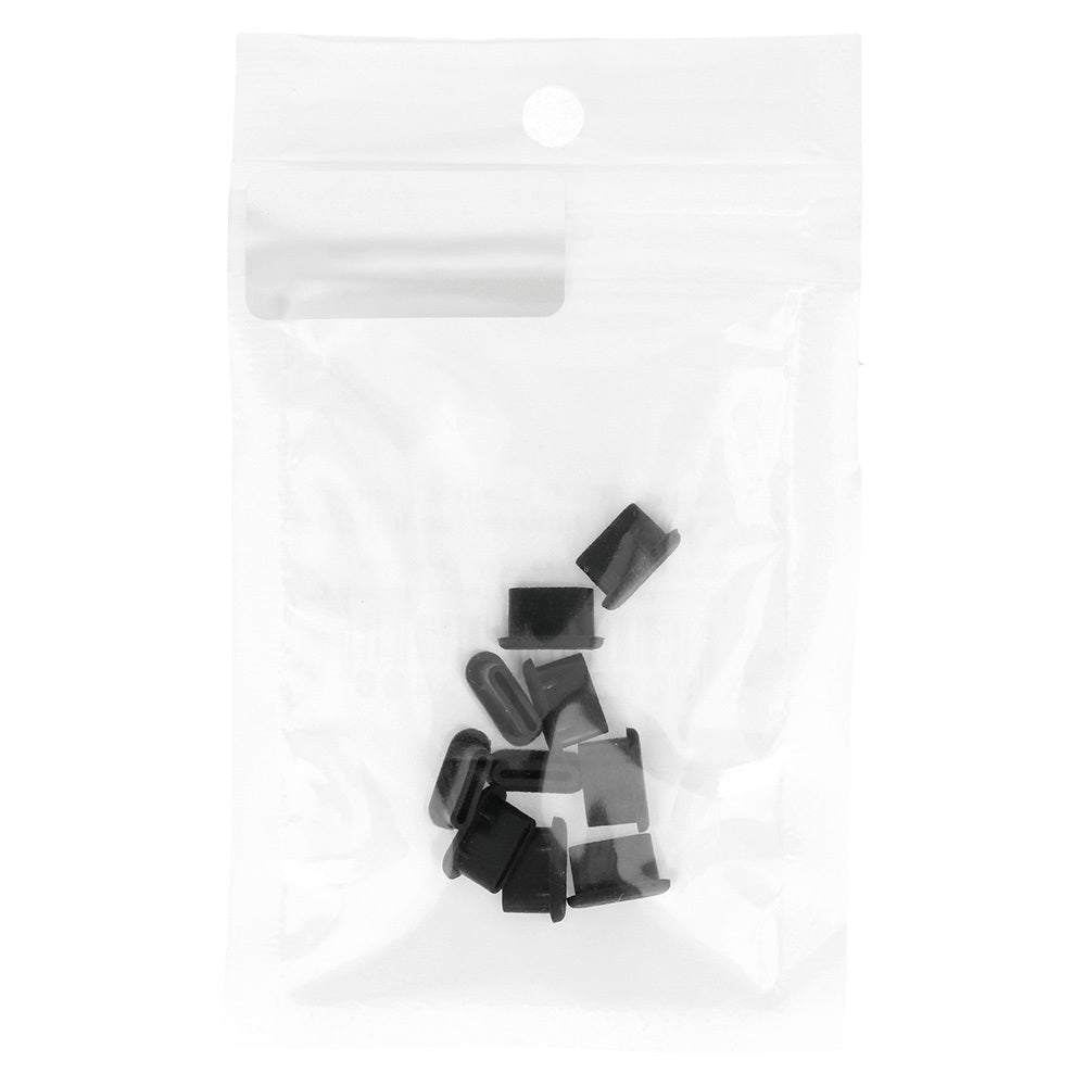 Bouchon Anti-Poussière Port Téléphone OEM, USB-C, Lot de 10 pièces, Noir