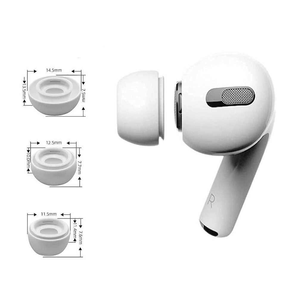 Bouchons Techsuit ET1 pour Apple AirPods Pro Series, Taille XS / S / L, Blancs